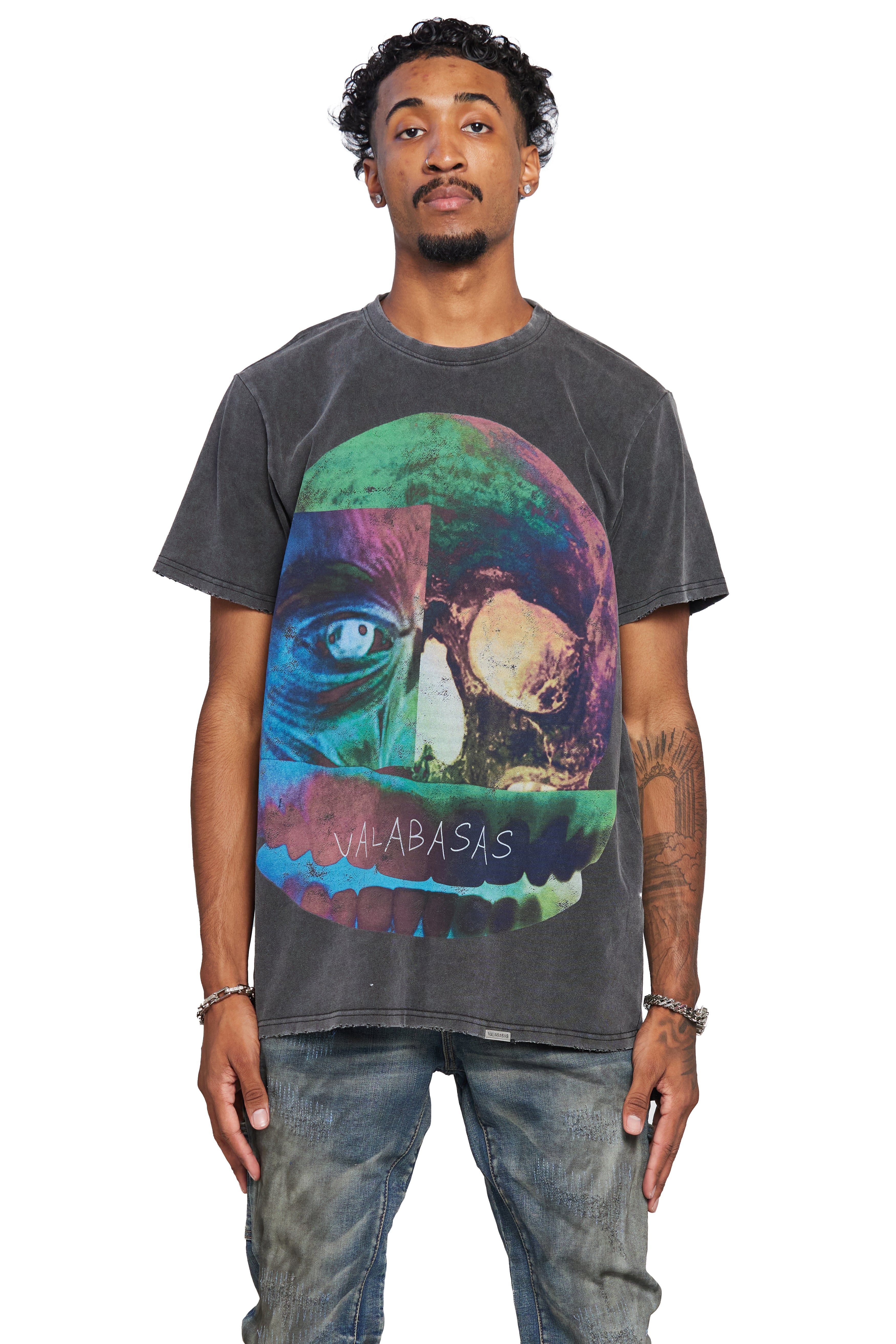 VALABASAS TEE "RECONSTRUCTED" VINTAGE BLACK sold by valabasas