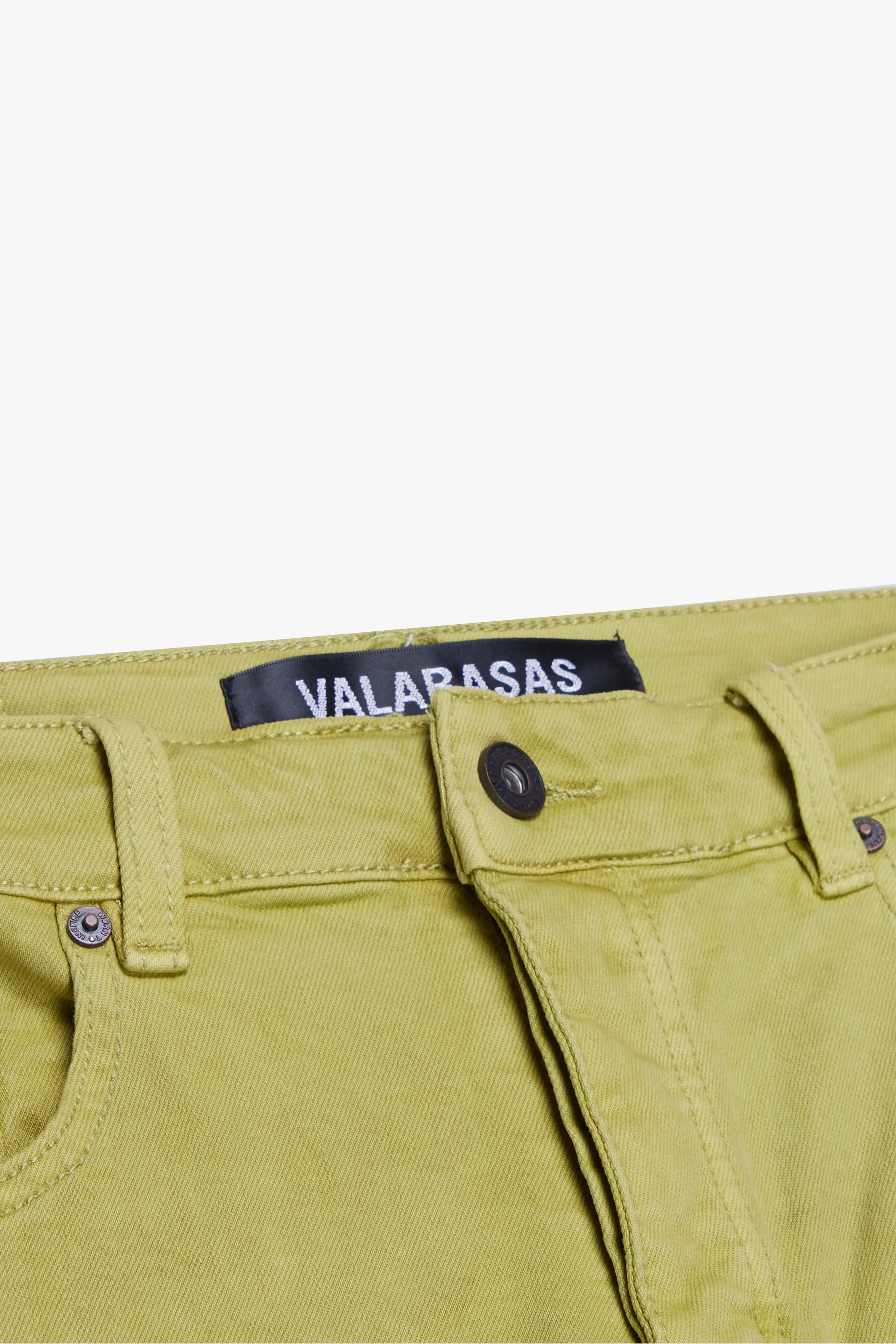 "PINNACLE” STACKED FLARE JEAN YELLOW sold by valabasas product image thumbnail 2