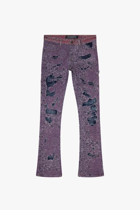 "BANDIT" LAVENDAR STACKED FLARE JEAN sold by valabasas