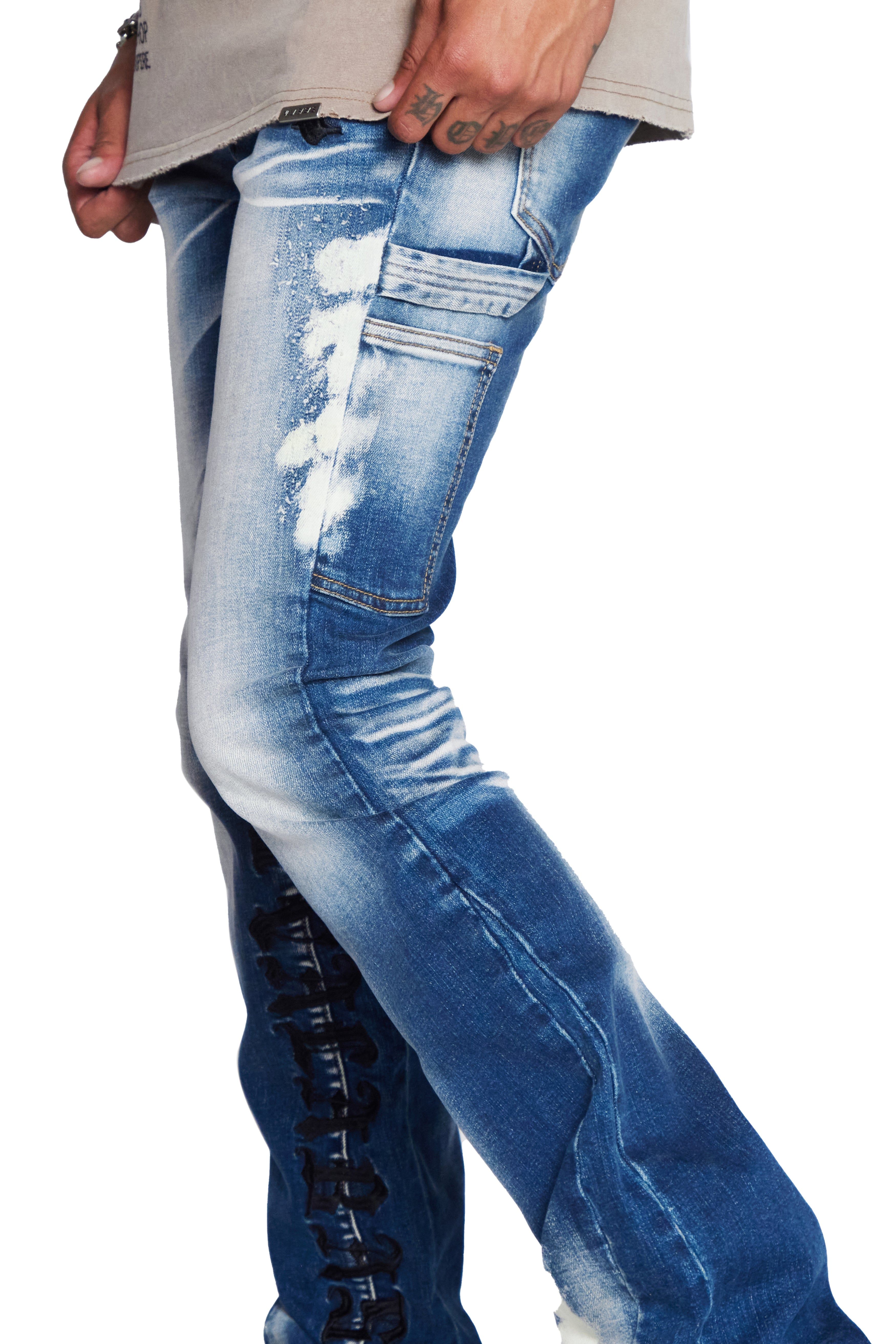 “EIGHTY 5’S STACKED” LT WASHED STACKED FLARE JEAN sold by valabasas product image thumbnail 2