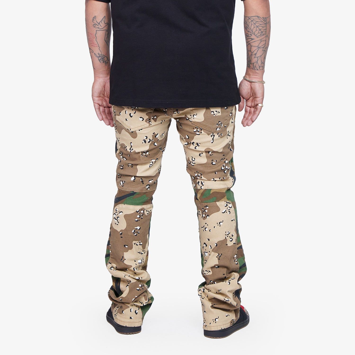 “DUAL SOLDIER" CAMO STACKED FLARE JEAN sold by valabasas product image thumbnail 3