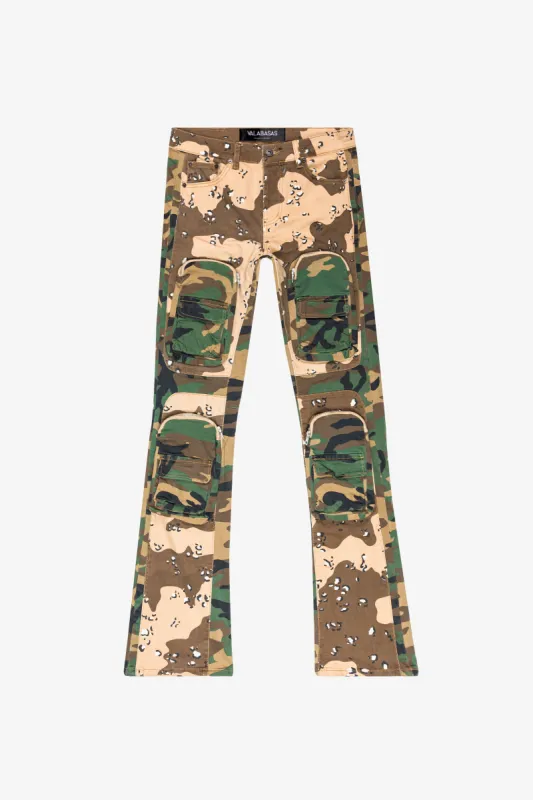 "DUAL SOLDIER" STACKED FLARE JEAN CAMO sold by valabasas