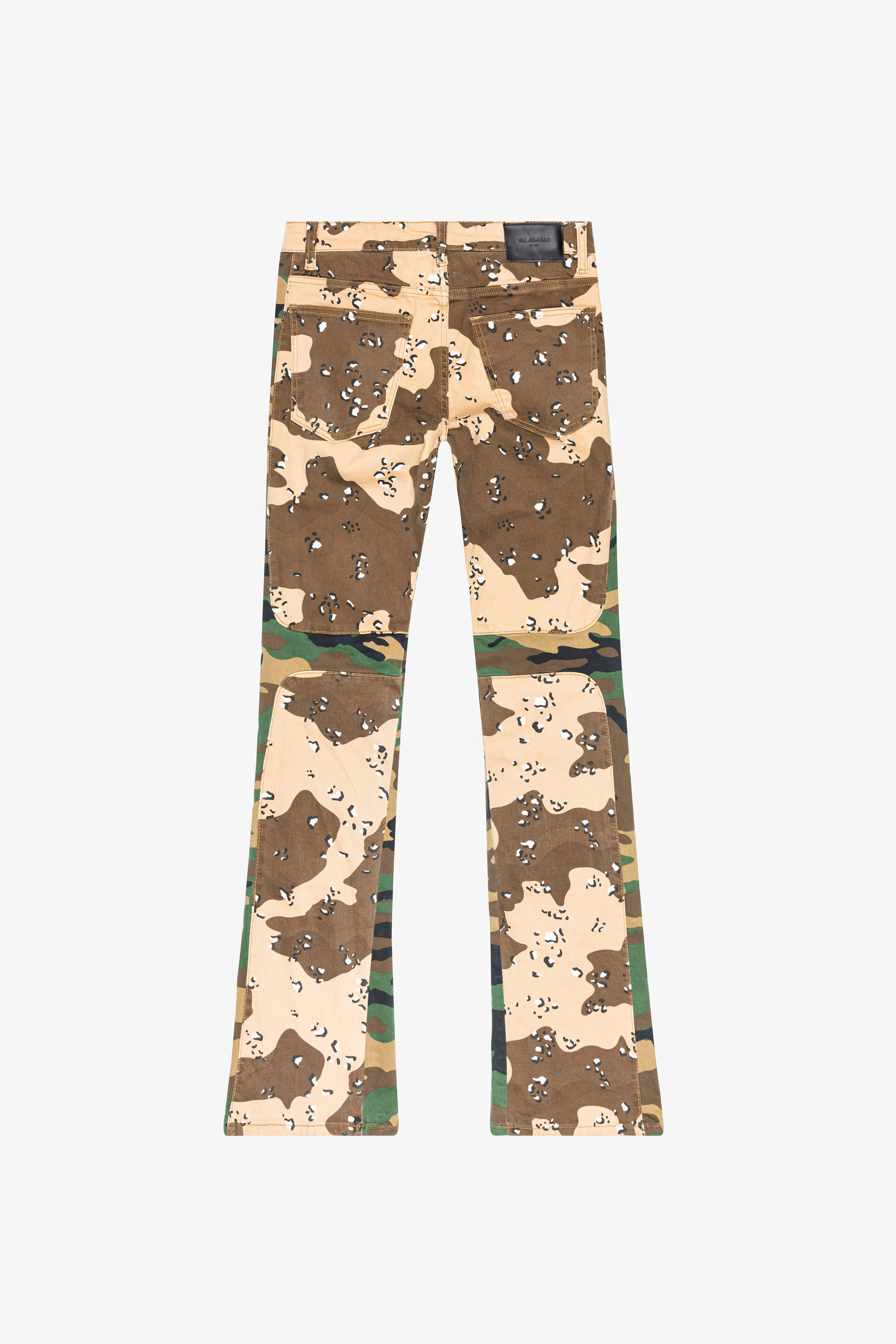 "DUAL SOLDIER" STACKED FLARE JEAN CAMO sold by valabasas product image thumbnail 4