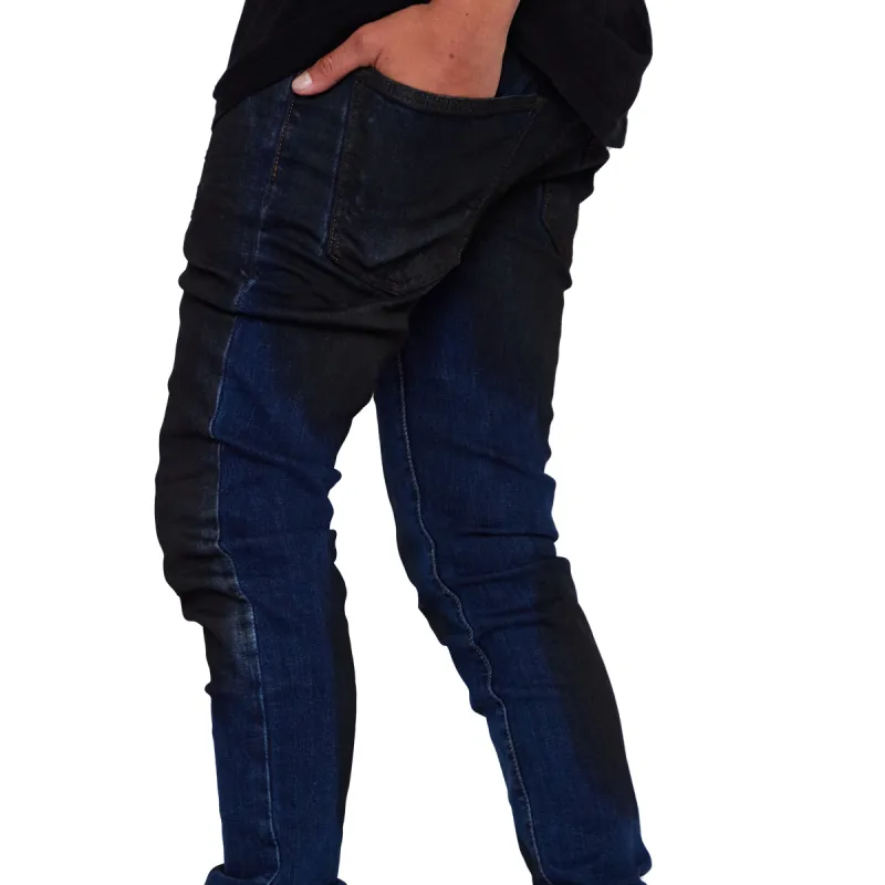 VALABASAS JEANS “ANOM” NERO BLU WAXED sold by valabasas