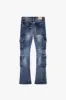 "EXPANSE” BLUE WASH STACKED FLARE JEAN sold by valabasas
