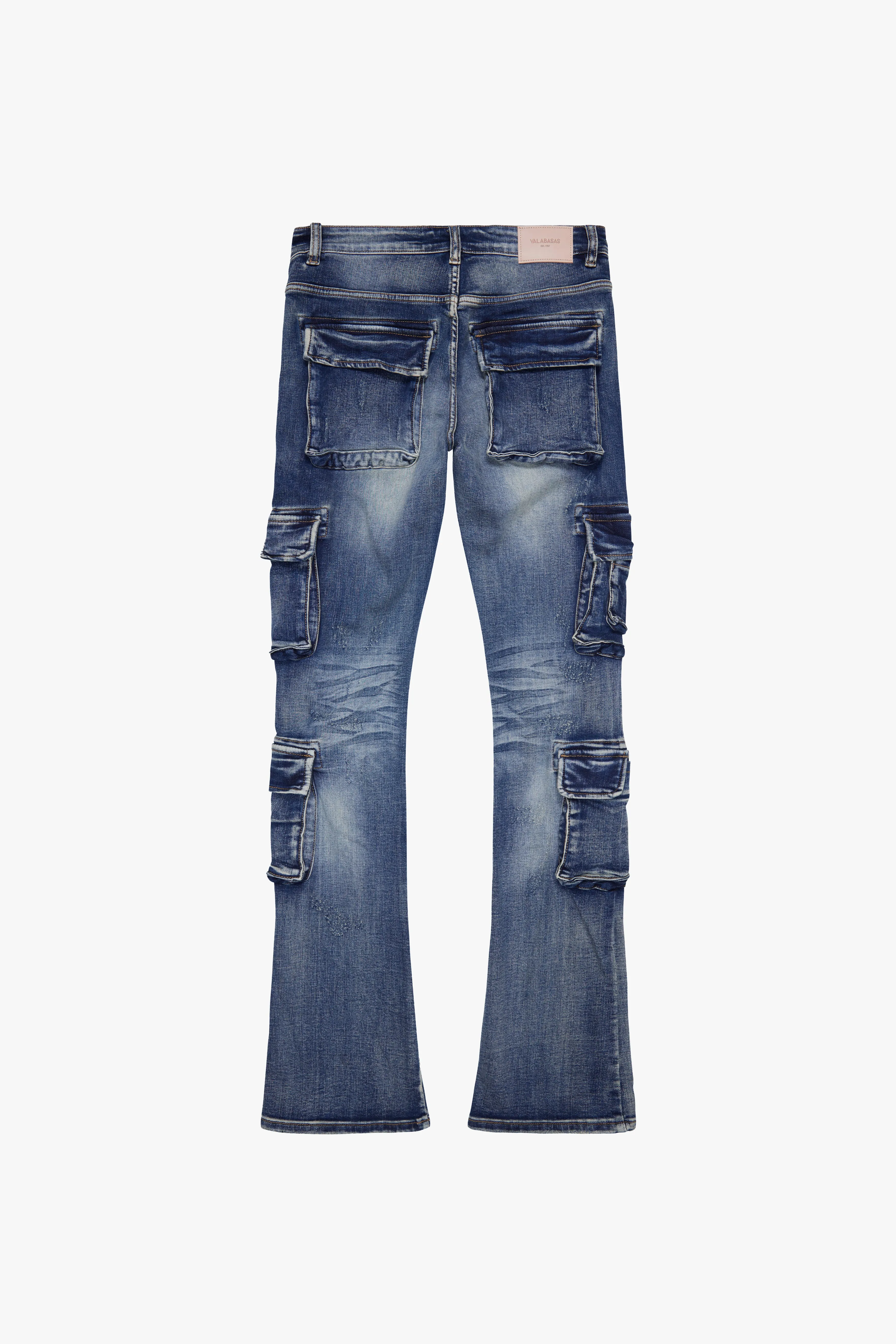 "EXPANSE” STACKED FLARE JEAN BLUE WASH sold by valabasas product image thumbnail 3
