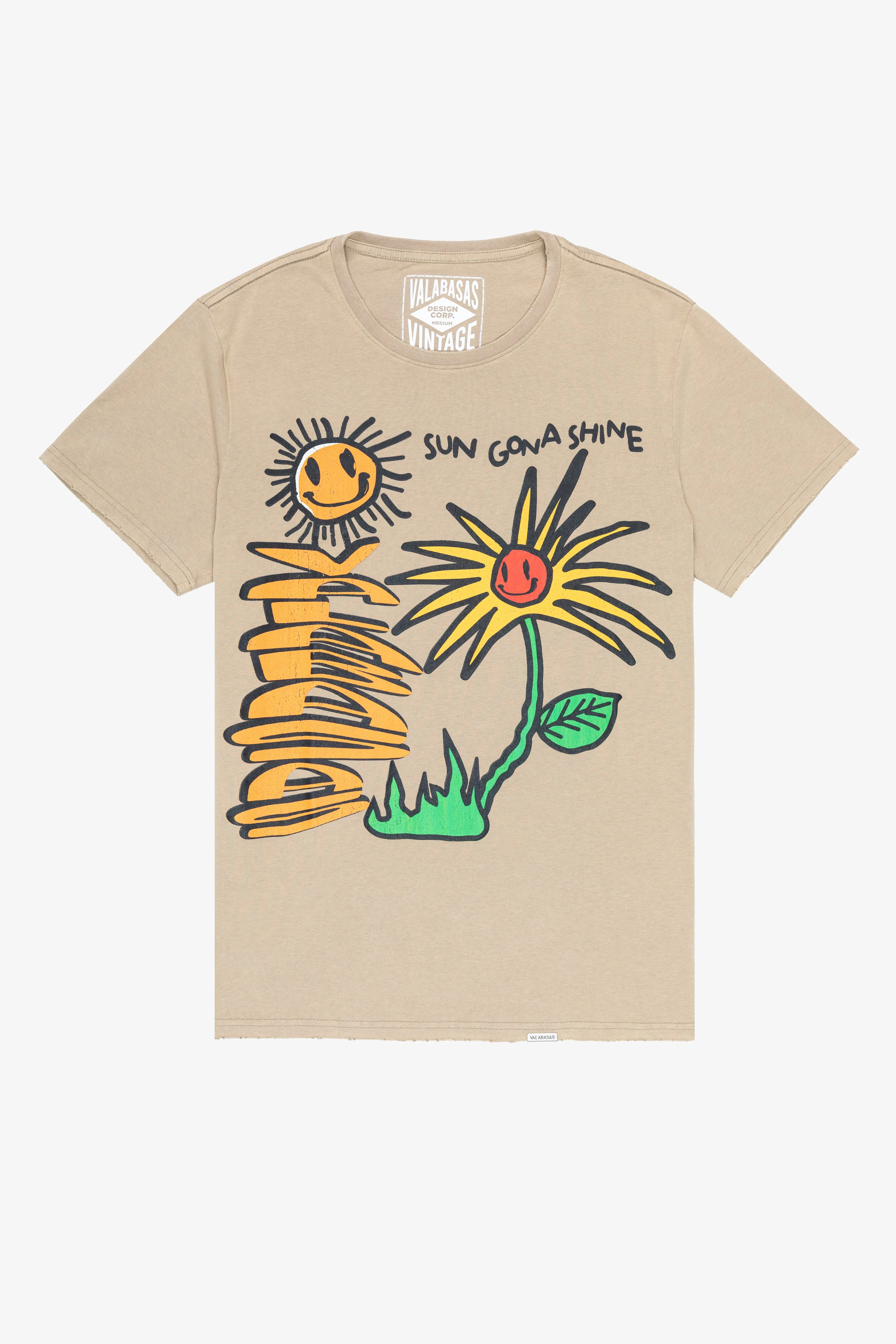 "SUN WILL SHINE" VINTAGE SHALLOW KHAKI TEE sold by valabasas