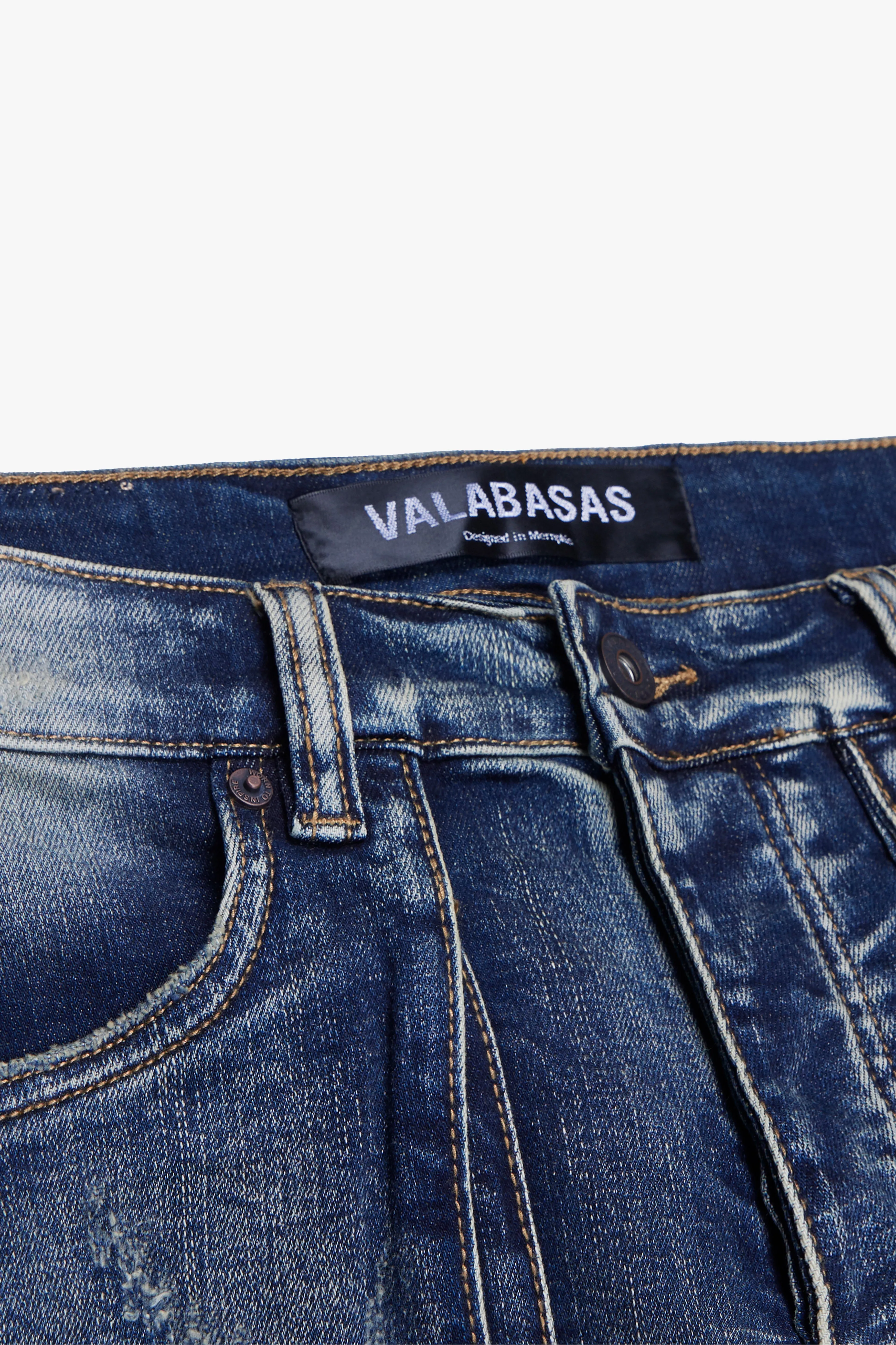 "EXPANSE” STACKED FLARE JEAN BLUE WASH sold by valabasas product image thumbnail 2
