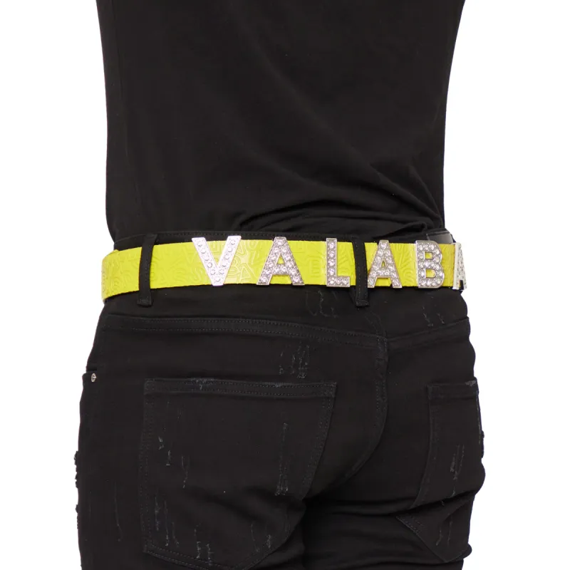 “V01” YELLOW WHITE BELT sold by valabasas