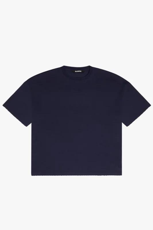 "SENS" NAVY CROPPED TEE sold by valabasas
