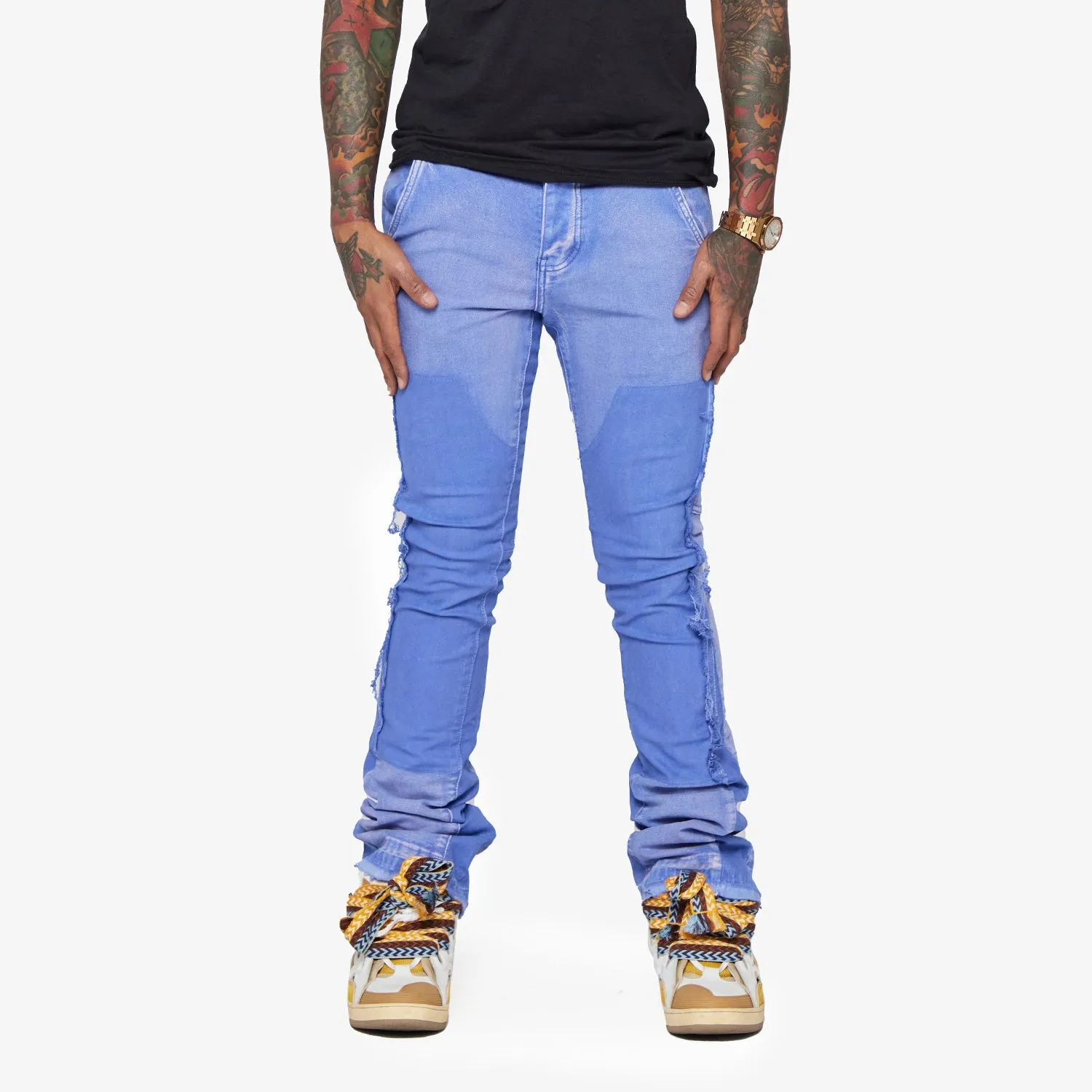 “ALPHA" STACKED FLARE PURPLE sold by valabasas