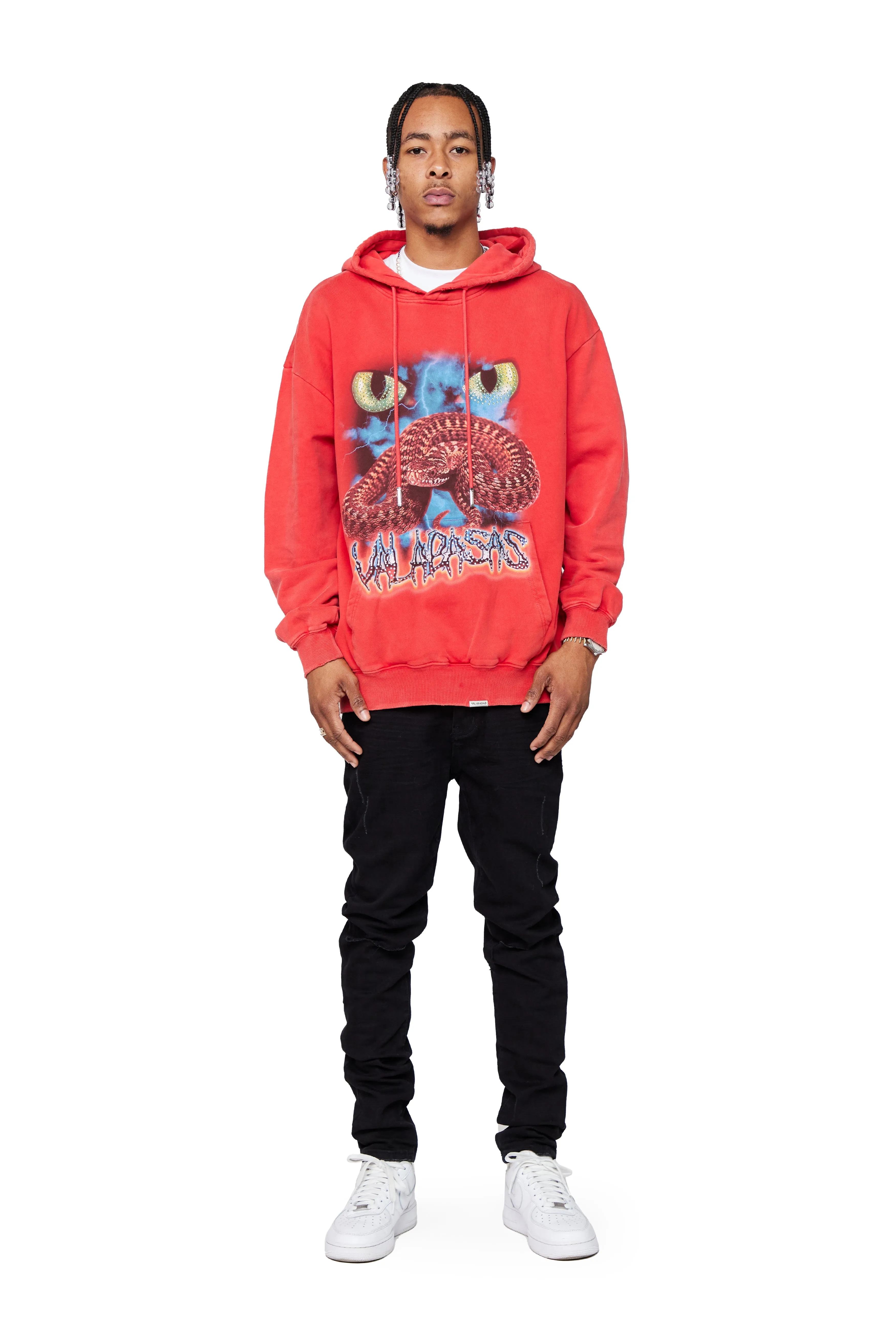 "SNAKE EYES" Vintage Red HOODIE sold by valabasas