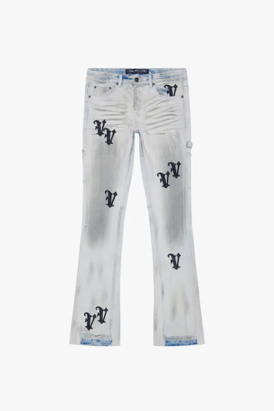 "VALOR" LT BLUE WASH STACKED JEAN sold by valabasas