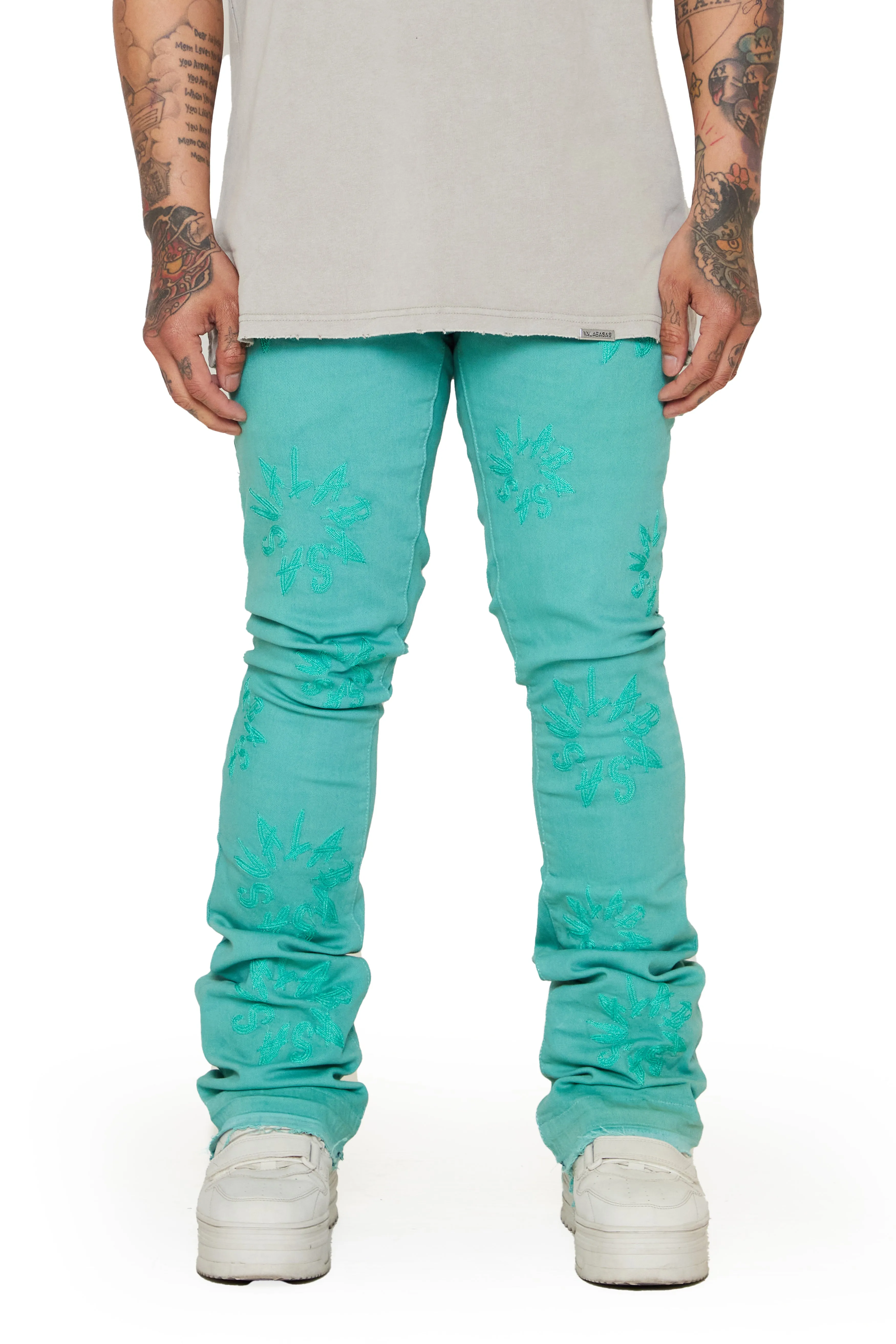 “ART” LIME STACKED FLARE JEAN sold by valabasas product image thumbnail 2