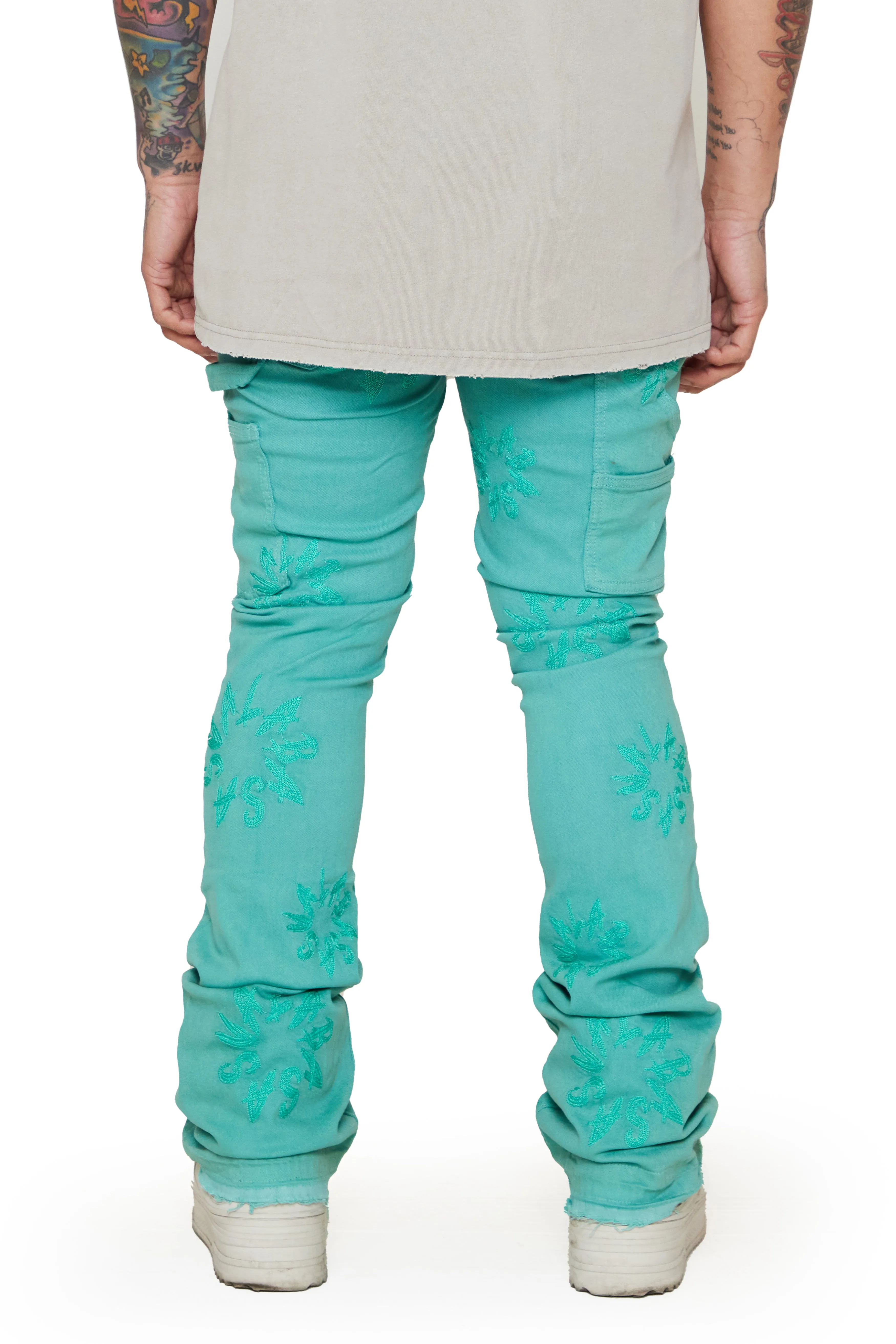 “ART” LIME STACKED FLARE JEAN sold by valabasas product image thumbnail 4