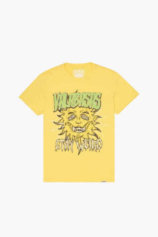 "STAY WEIRD" VINTAGE YELLOW TEE sold by valabasas