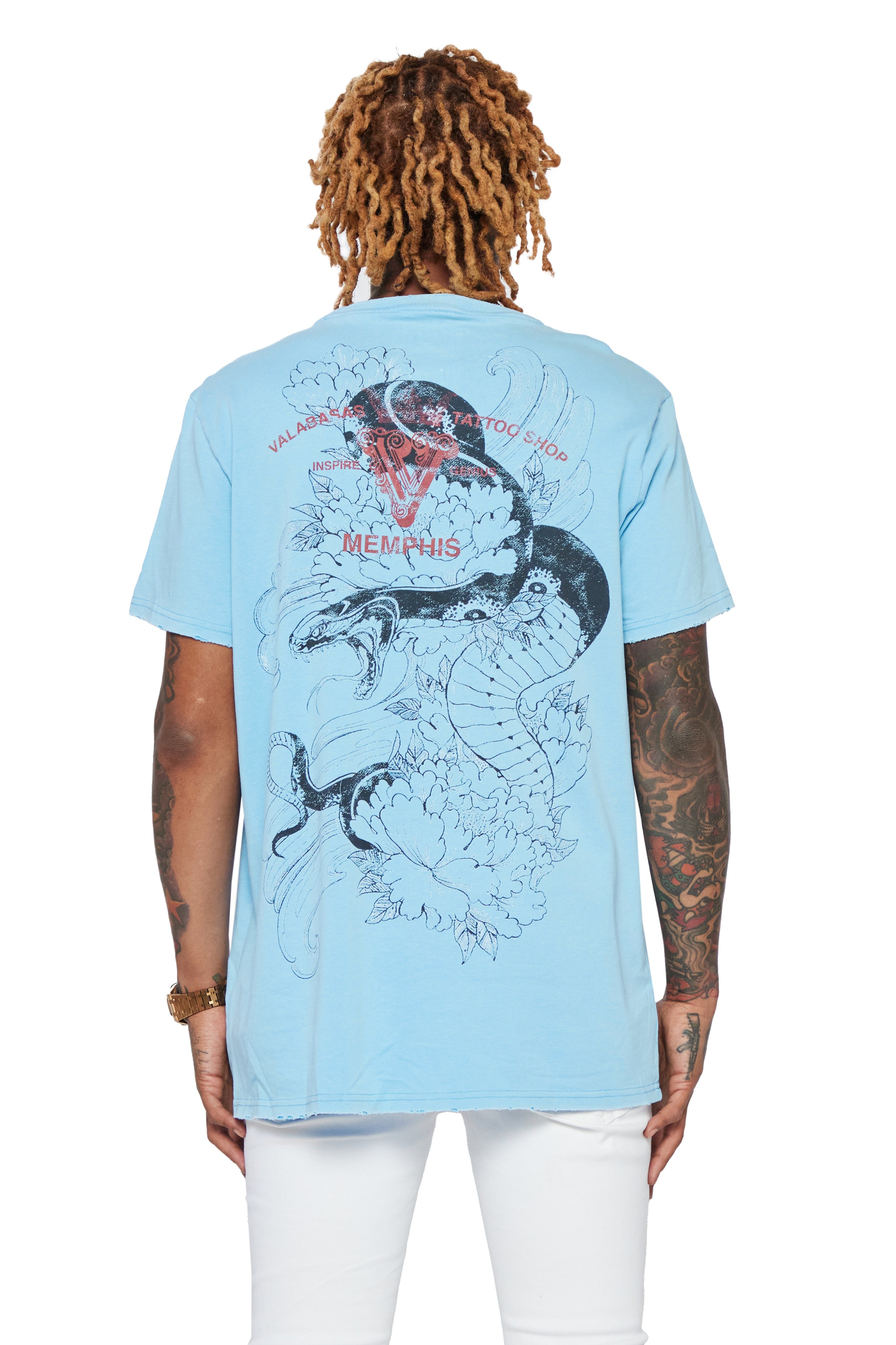 VALABASAS TEE "JUNGLE" LIGHT BLUE sold by valabasas product image thumbnail 2