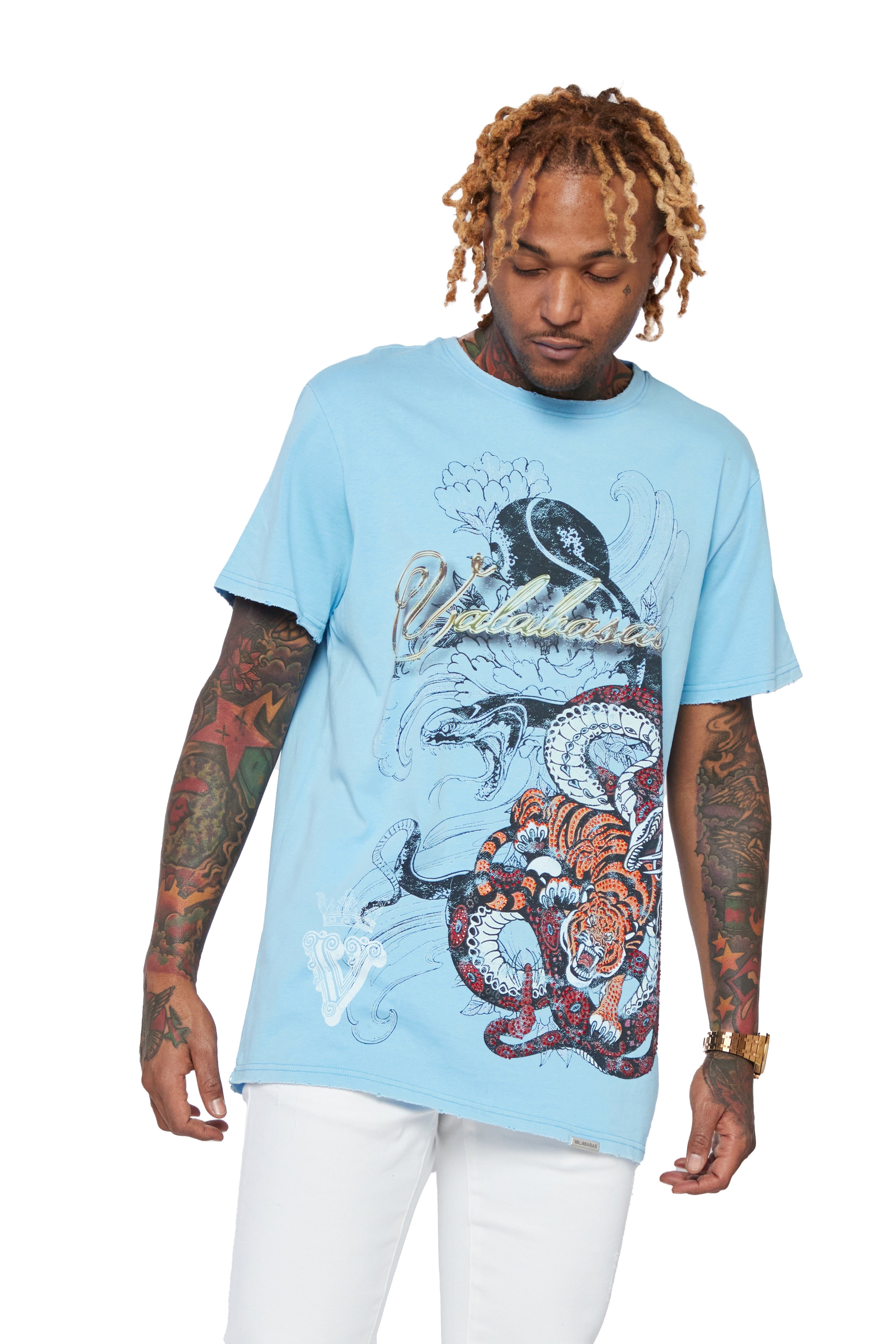 VALABASAS TEE "JUNGLE" LIGHT BLUE sold by valabasas product image thumbnail 4