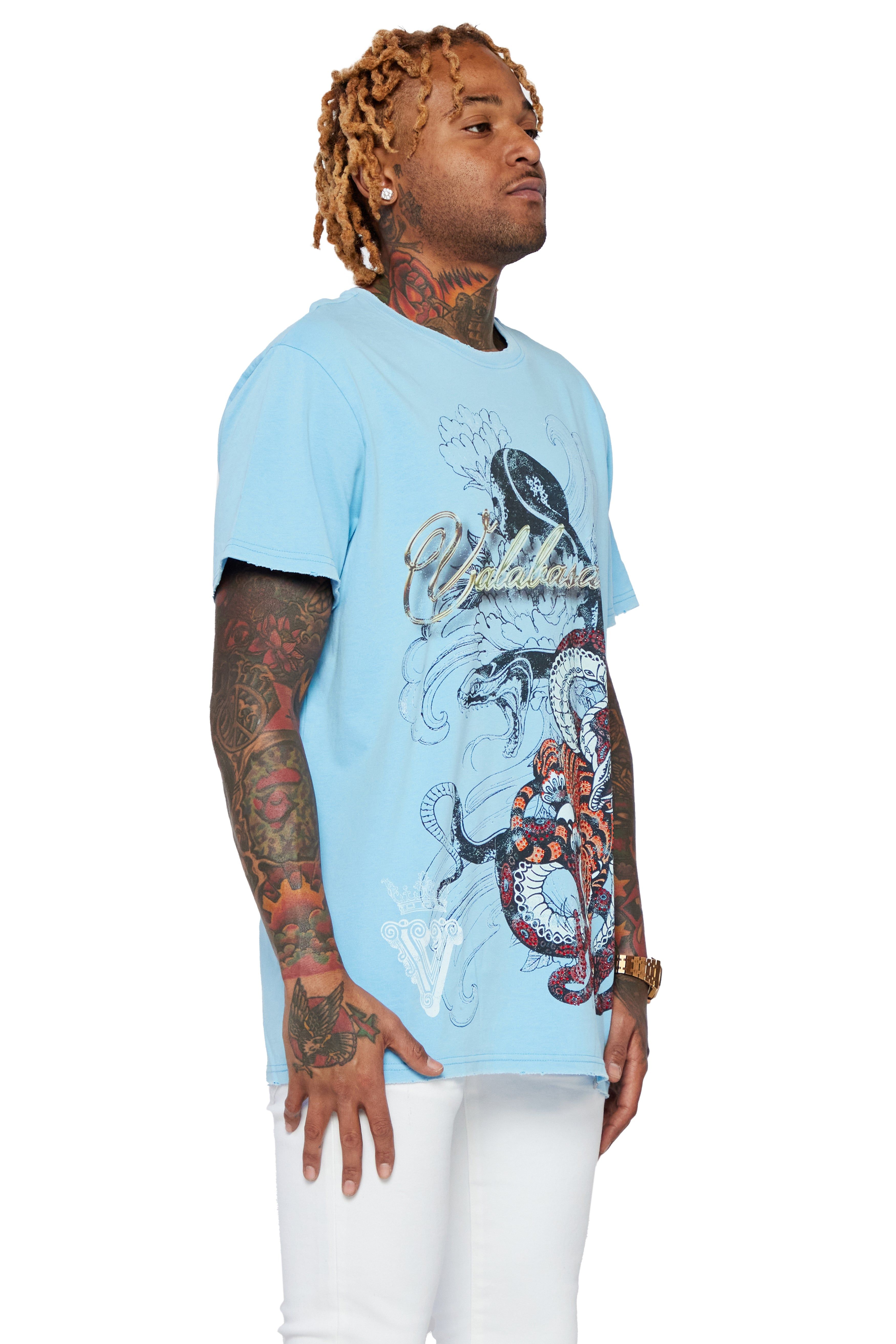 VALABASAS TEE "JUNGLE" LIGHT BLUE sold by valabasas product image thumbnail 6