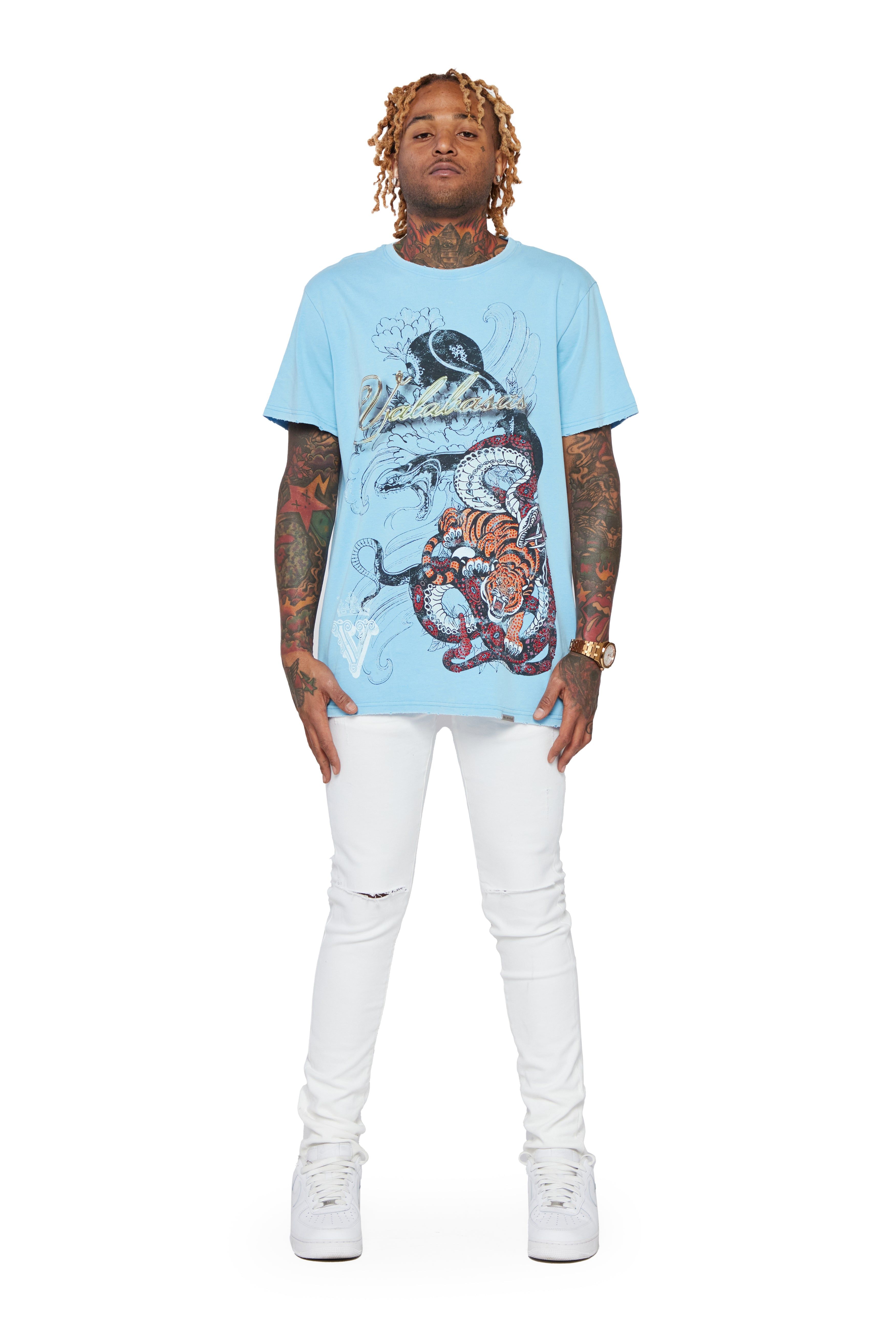 VALABASAS TEE "JUNGLE" LIGHT BLUE sold by valabasas product image thumbnail 3