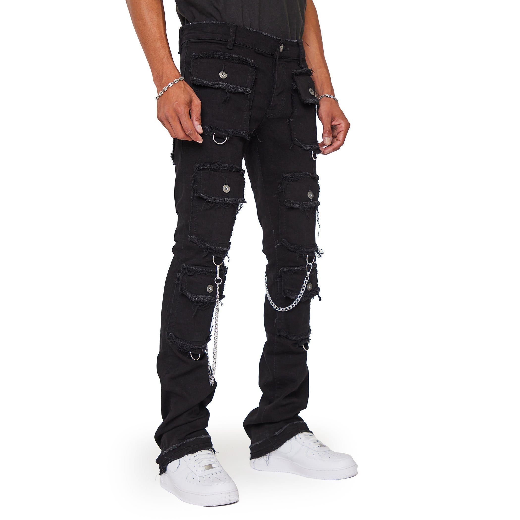 “HYBRID'' NERO STACKED FLARE JEAN sold by valabasas product image thumbnail 2