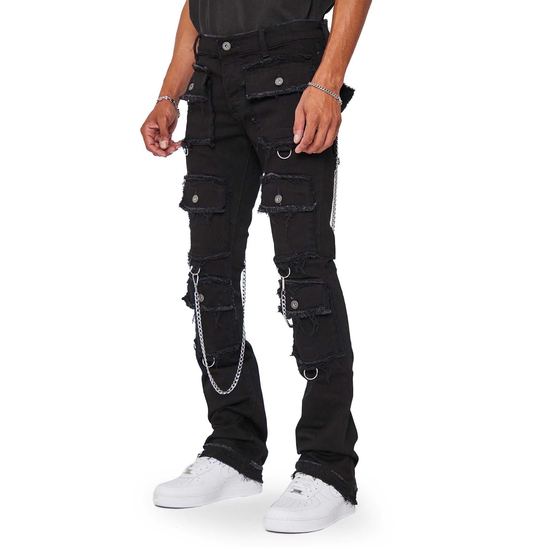 “HYBRID'' NERO STACKED FLARE JEAN sold by valabasas product image thumbnail 4