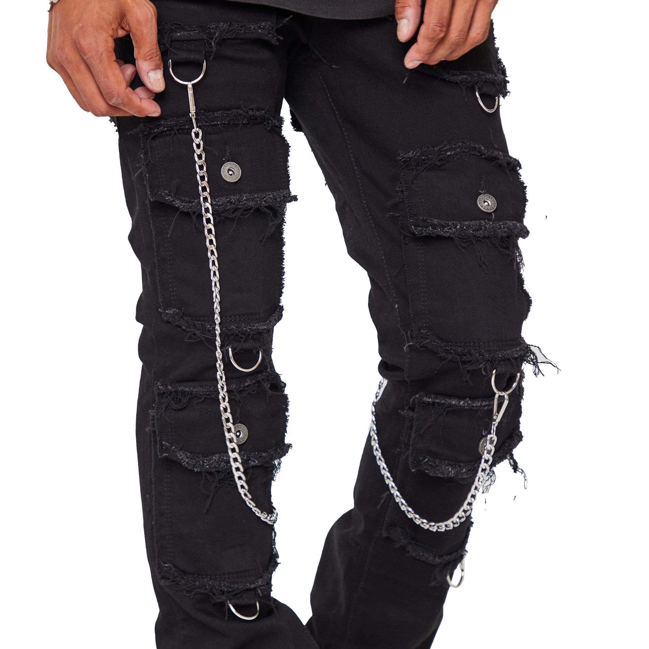 “HYBRID'' NERO STACKED FLARE JEAN sold by valabasas product image thumbnail 3