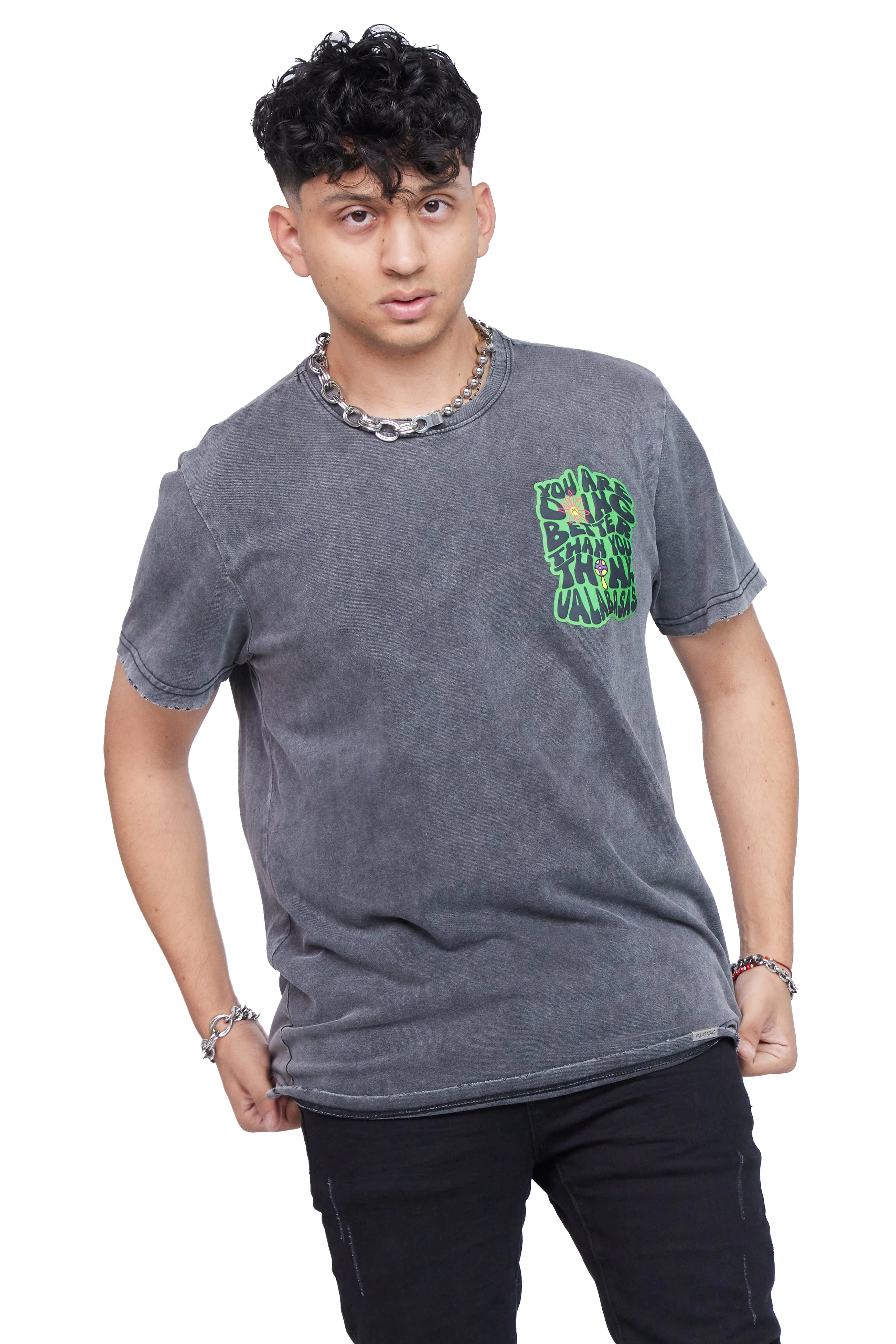 "DOING GOOD" VINTAGE BLACK TEE sold by valabasas product image thumbnail 3