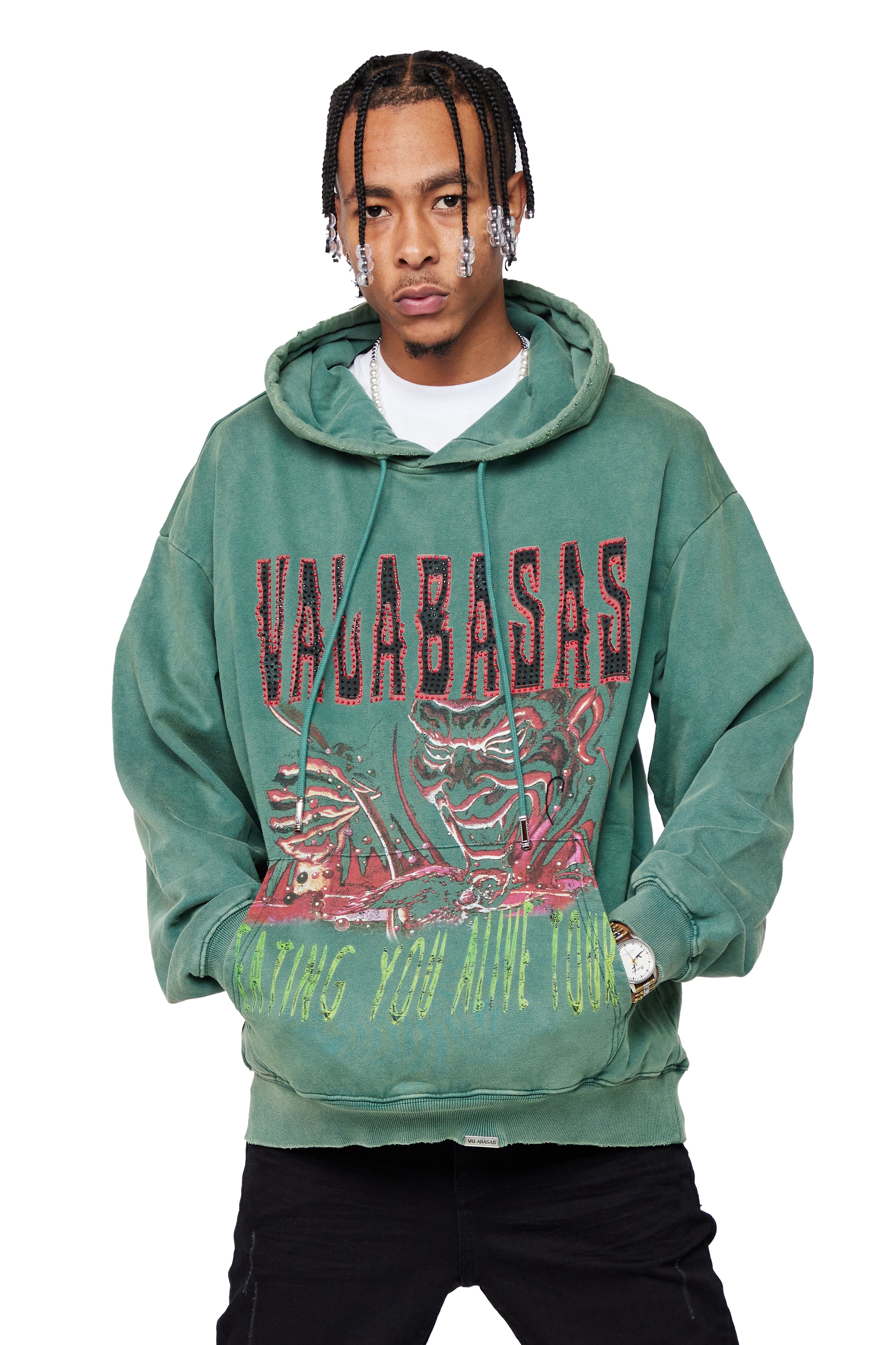VALABASAS HOODIE "ALIVE TOUR" WASHED FIELD GREEN sold by valabasas product image thumbnail 6