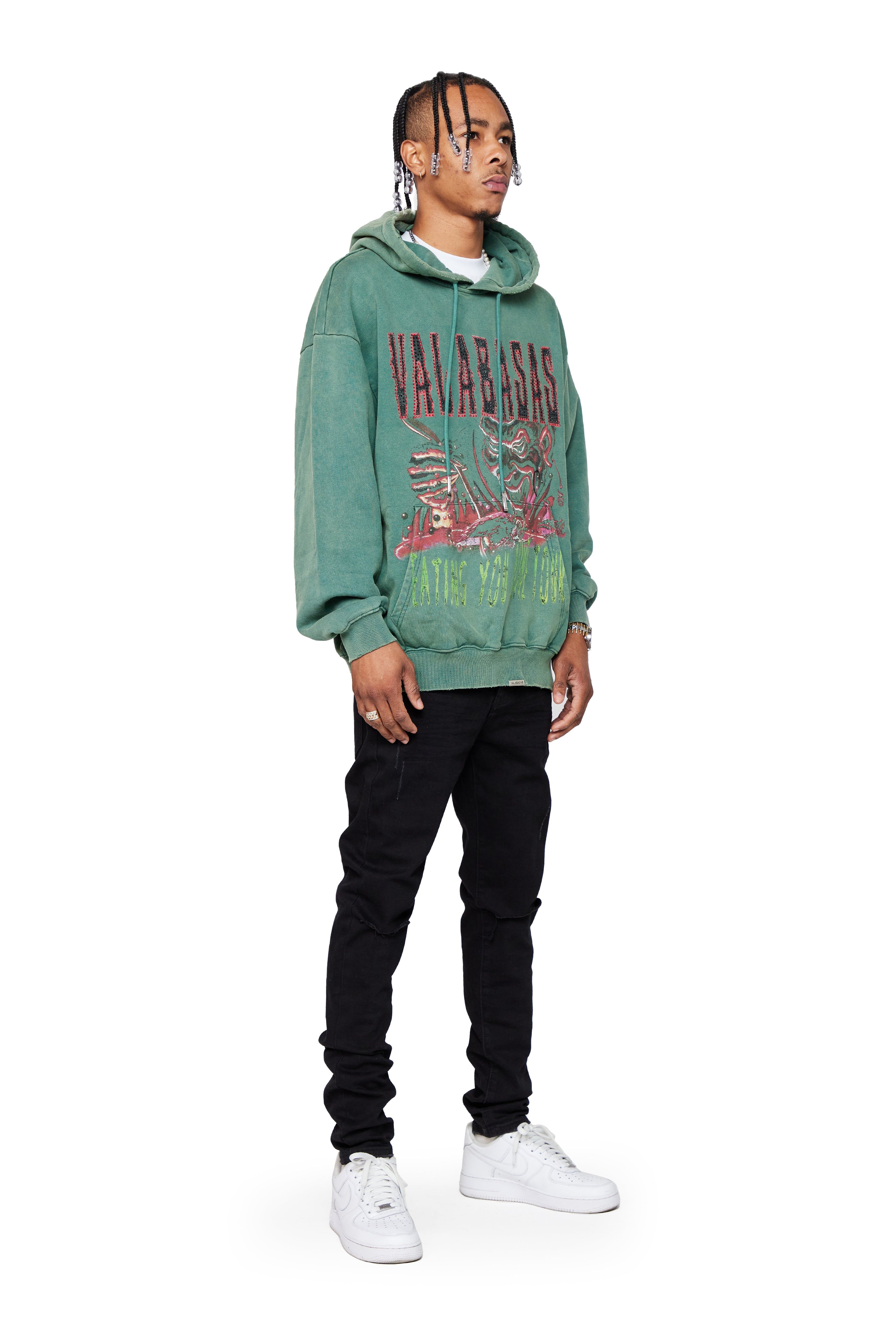 VALABASAS HOODIE "ALIVE TOUR" WASHED FIELD GREEN sold by valabasas product image thumbnail 3