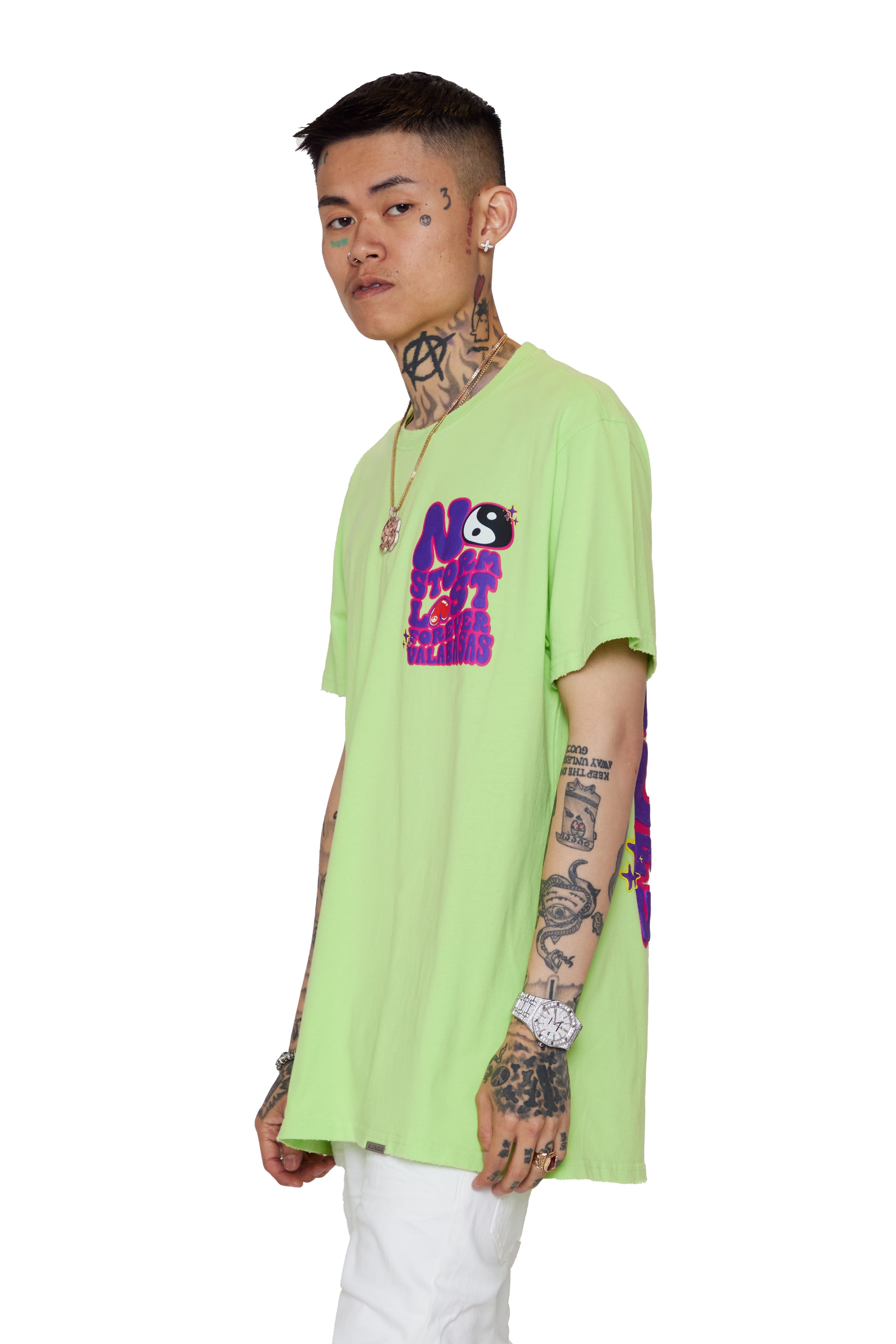 VALABASAS TEE "THE STORM" VINTAGE LIME sold by valabasas product image thumbnail 4