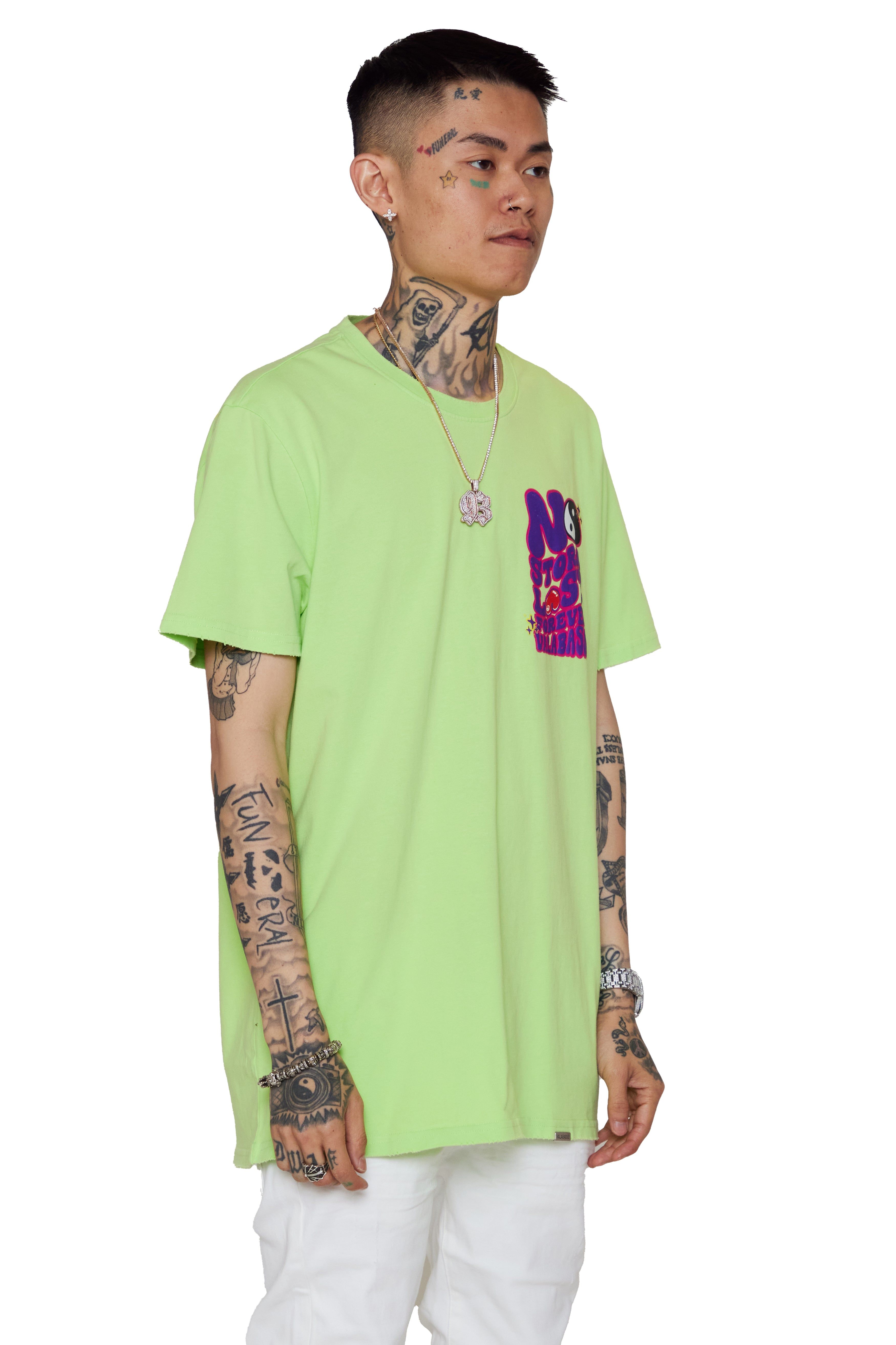 VALABASAS TEE "THE STORM" VINTAGE LIME sold by valabasas product image thumbnail 5