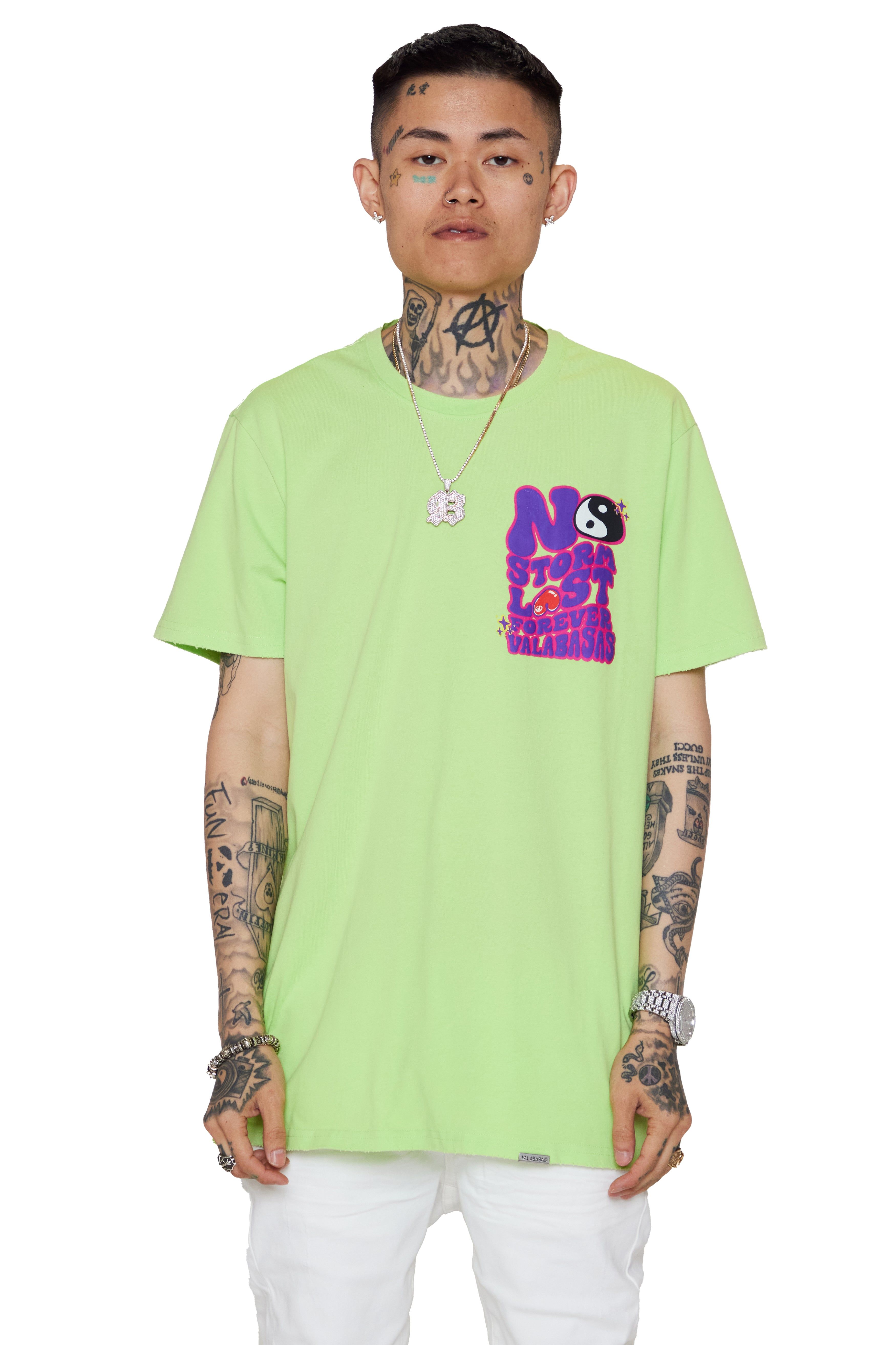 VALABASAS TEE "THE STORM" VINTAGE LIME sold by valabasas product image thumbnail 2