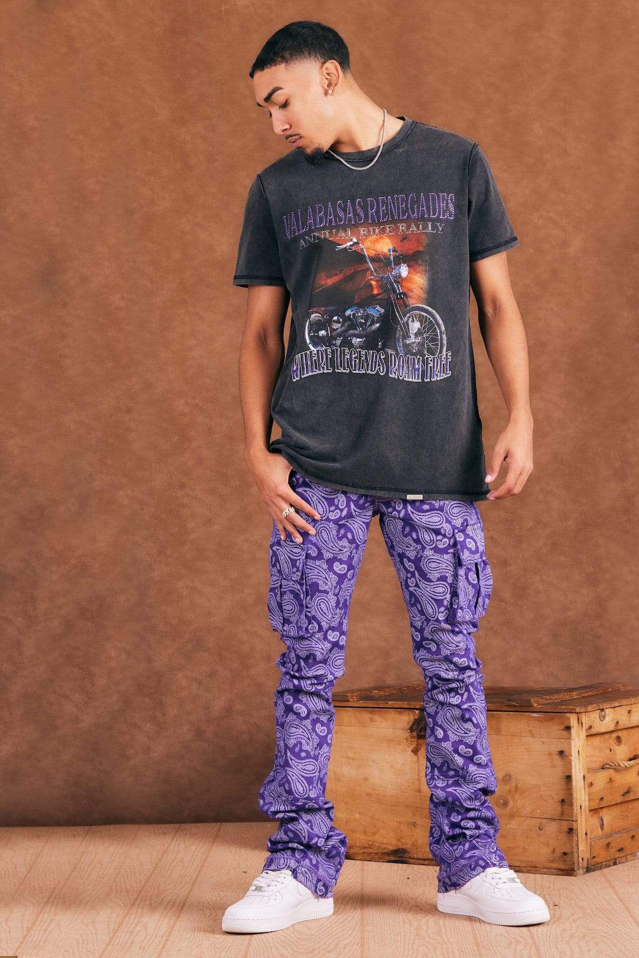 "VENDETTA" VIOLA STACKED FLARE JEAN sold by valabasas product image thumbnail 5