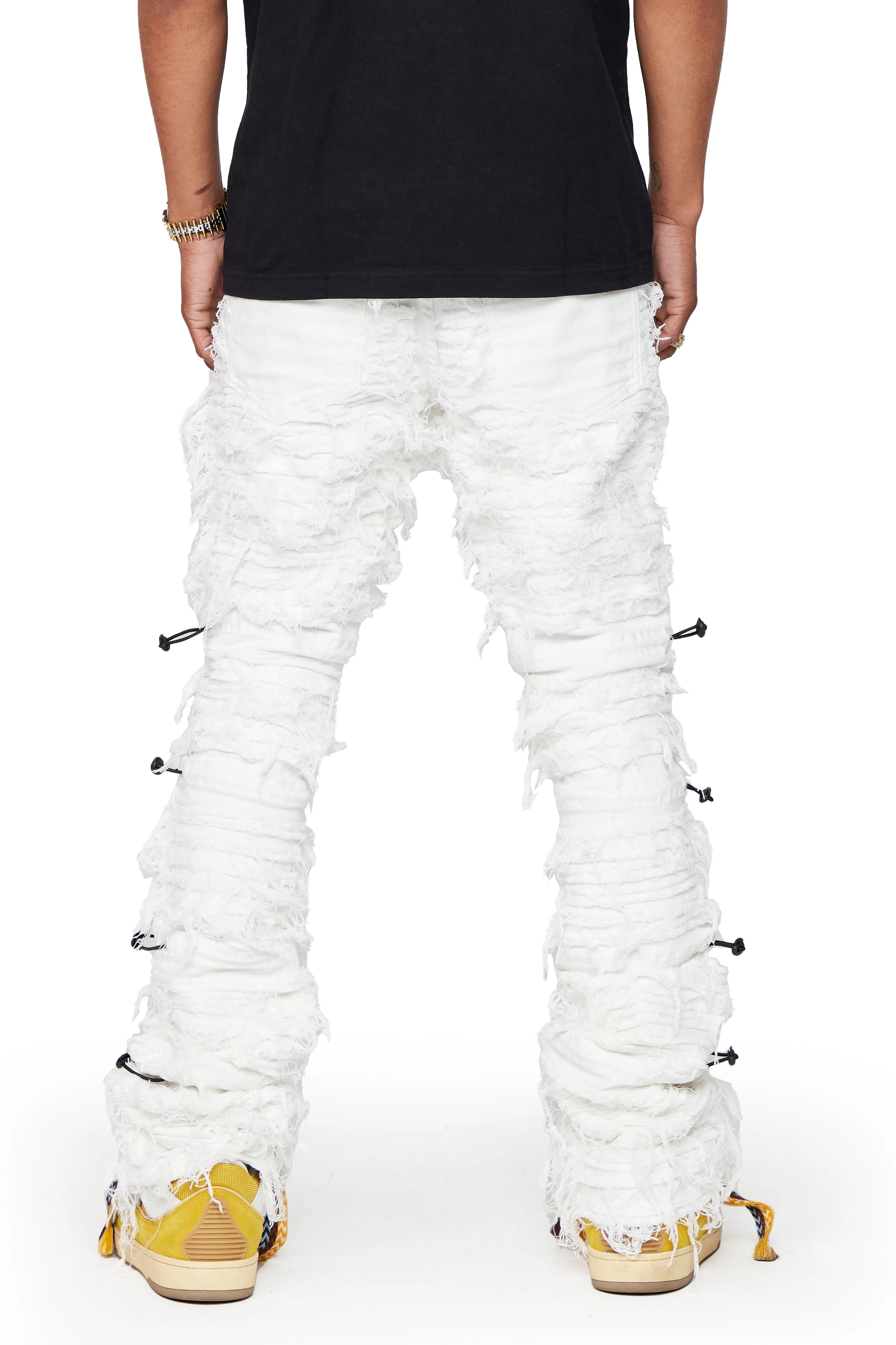 "DEFIANT" WHITE STACKED FLARE JEAN sold by valabasas product image thumbnail 5