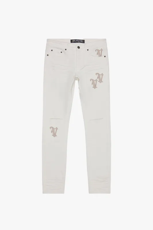 "NIMBUS" WHITE GREEN SKINNY JEAN sold by valabasas