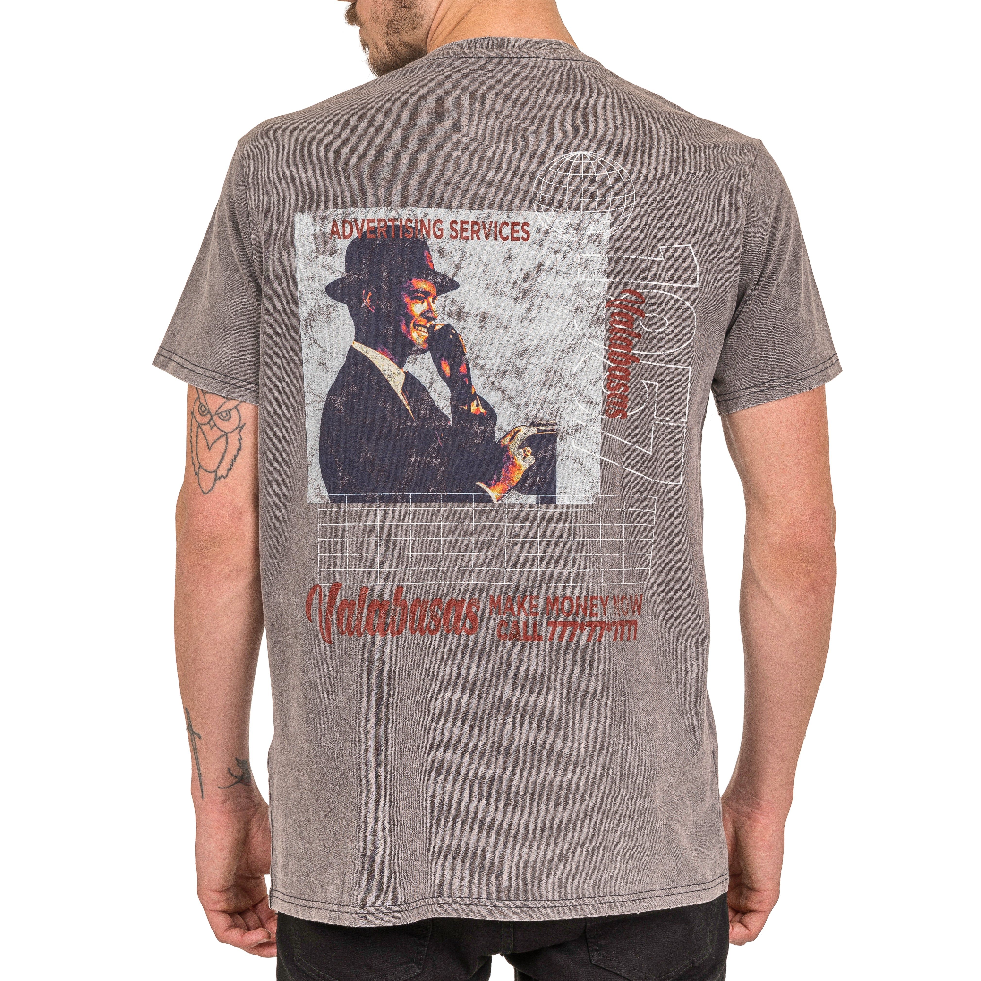 VALABASAS TEE “AD SERVICES” VINTAGE DARK GREY sold by valabasas product image thumbnail 3
