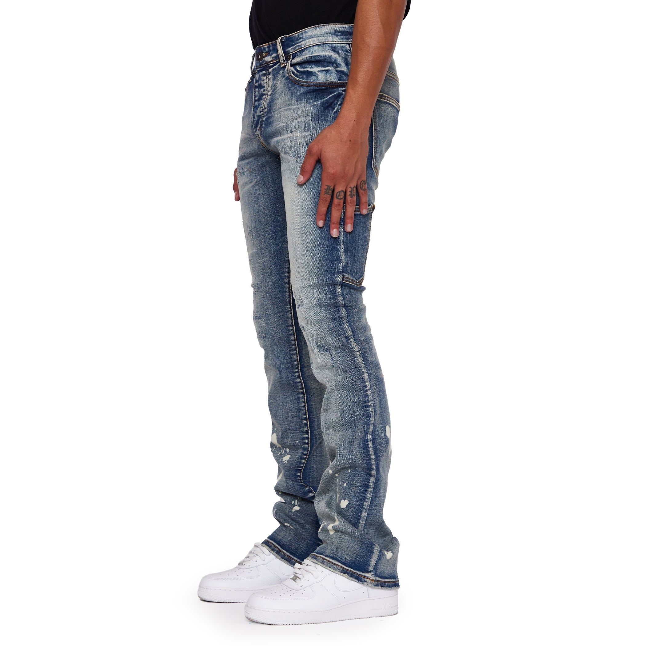 “M82” AZZURRO STACKED FLARE JEAN sold by valabasas product image thumbnail 3
