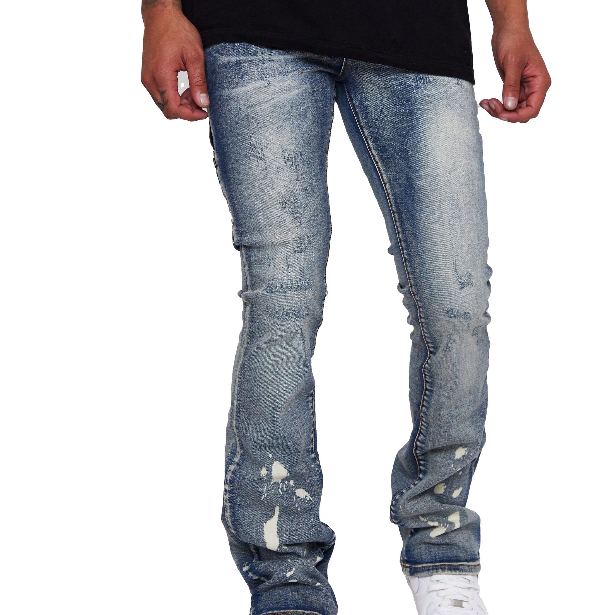 “M82” AZZURRO STACKED FLARE JEAN sold by valabasas product image thumbnail 5