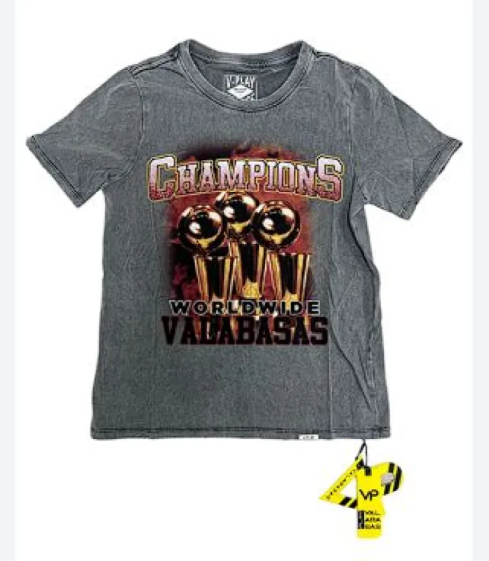 VPLAY TEE "TROPHY TEE” MINERAL WASHED GREY sold by valabasas