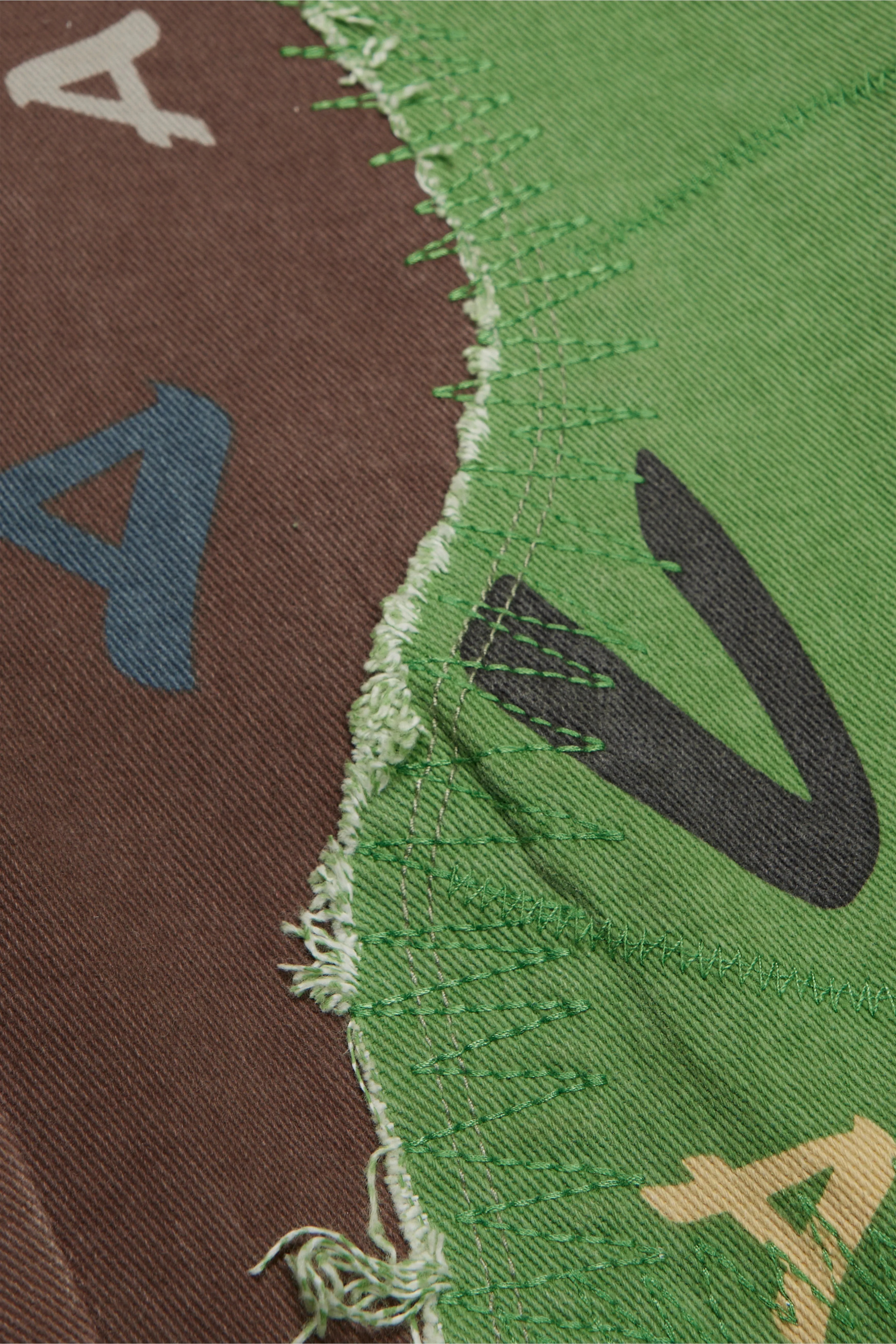 "DISTRACTED" STACKED FLARE JEAN KHAKI-LIME sold by valabasas product image thumbnail 3