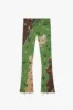 "DISTRACTED" KHAKI-LIME STACKED FLARE JEAN sold by valabasas