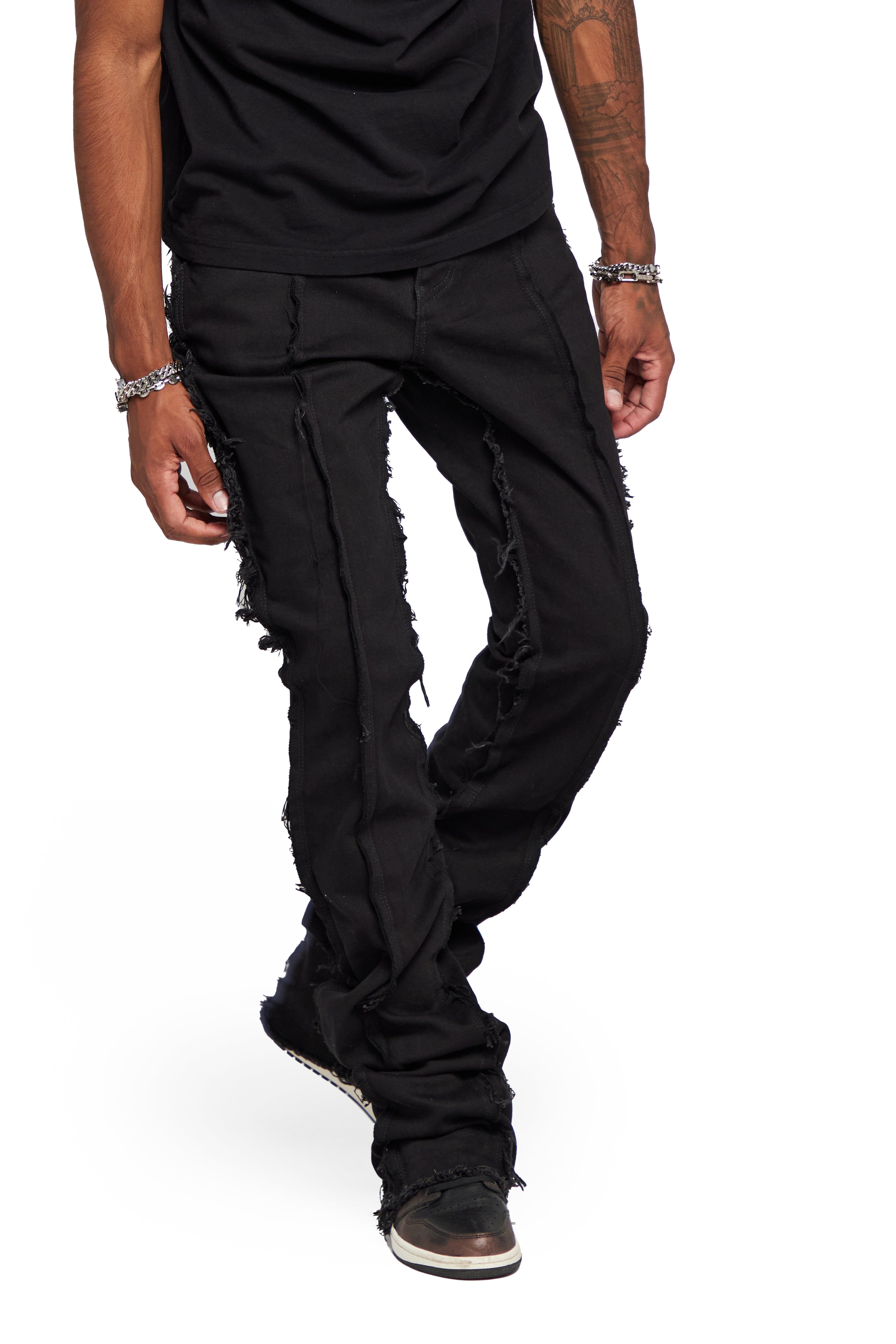 “V-ESNTL” BLACK SUPER STACKED FLARE JEAN sold by valabasas product image thumbnail 3