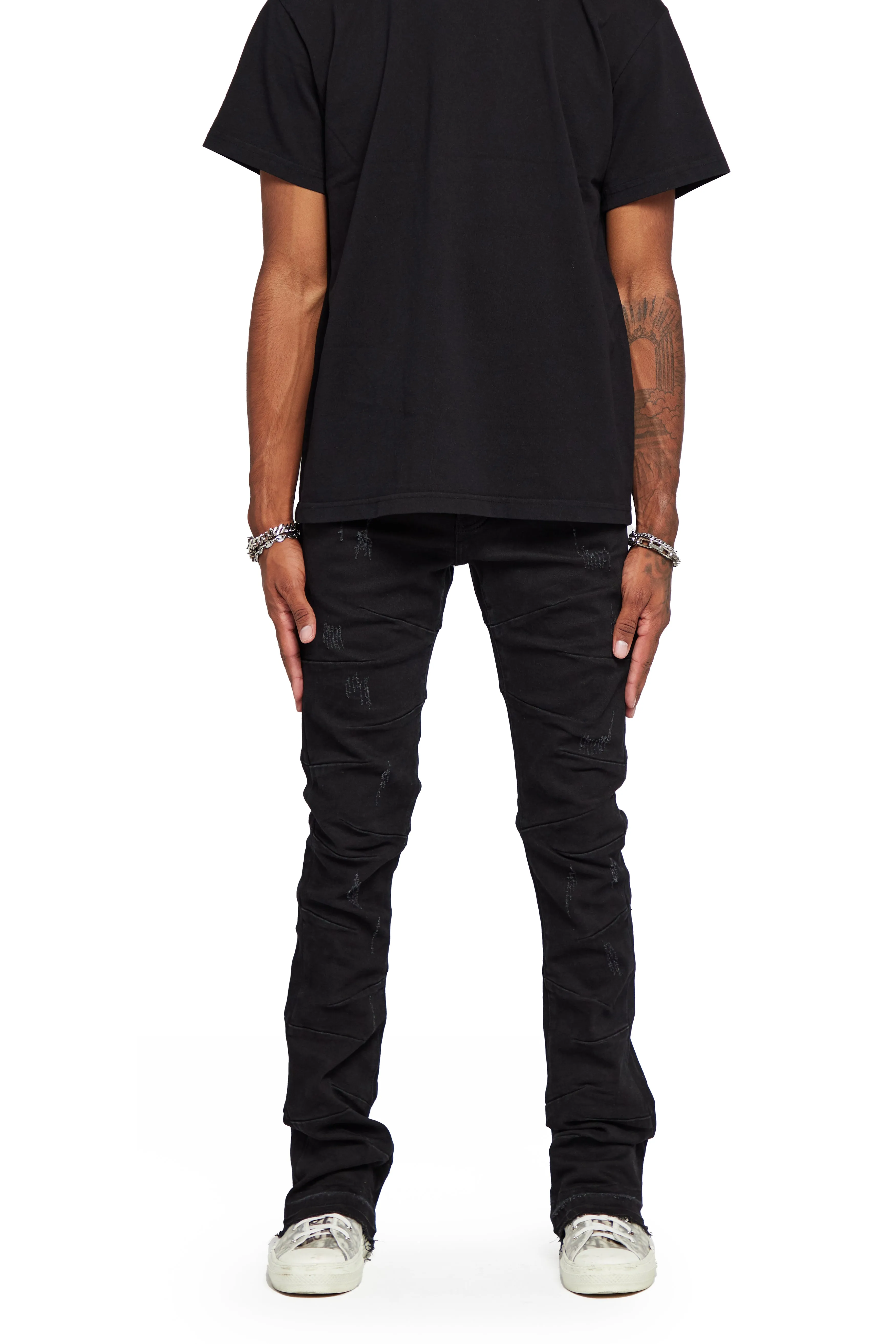 “WEST” BLACK STACKED FLARE JEAN sold by valabasas product image thumbnail 4