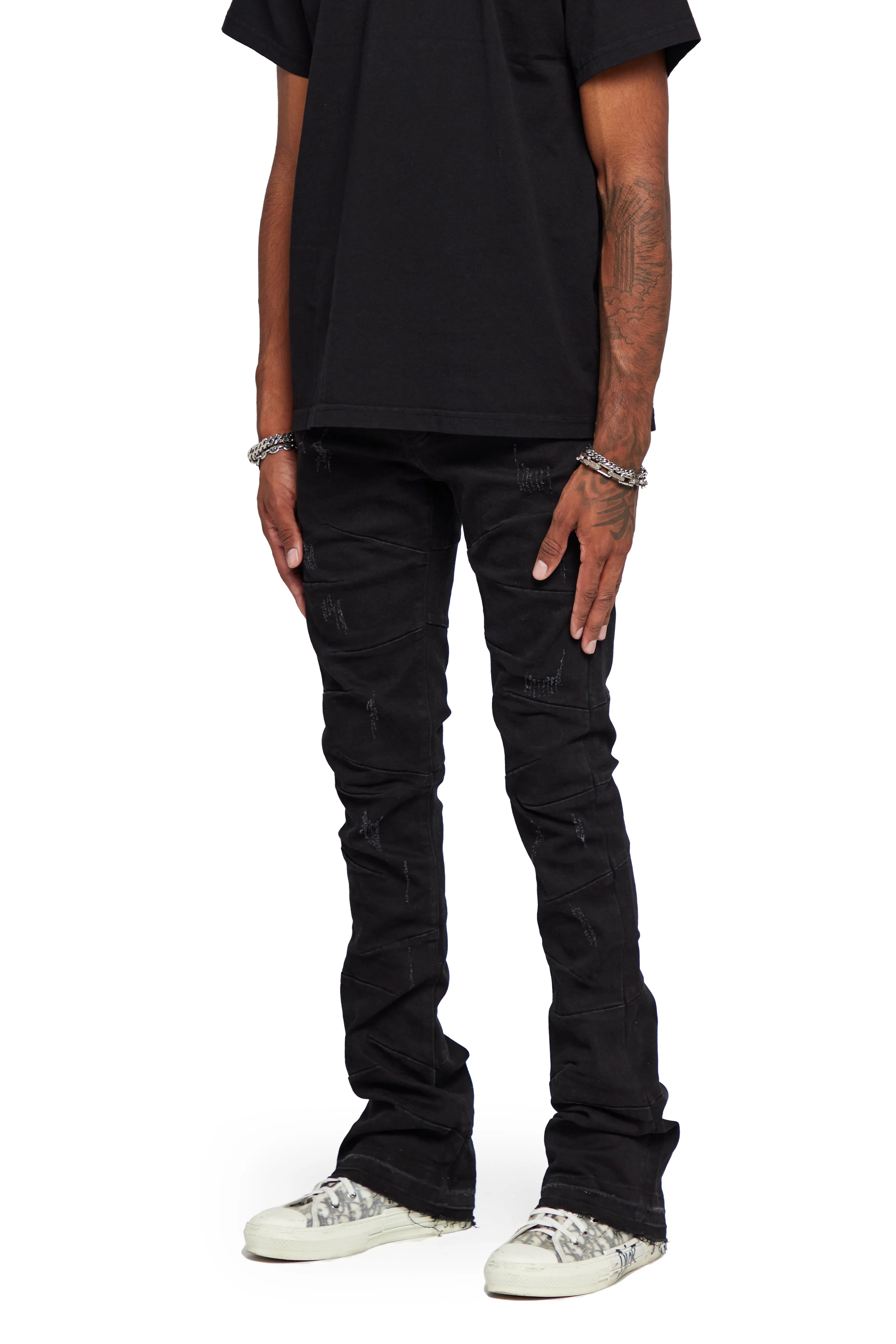 “WEST” BLACK STACKED FLARE JEAN sold by valabasas product image thumbnail 5