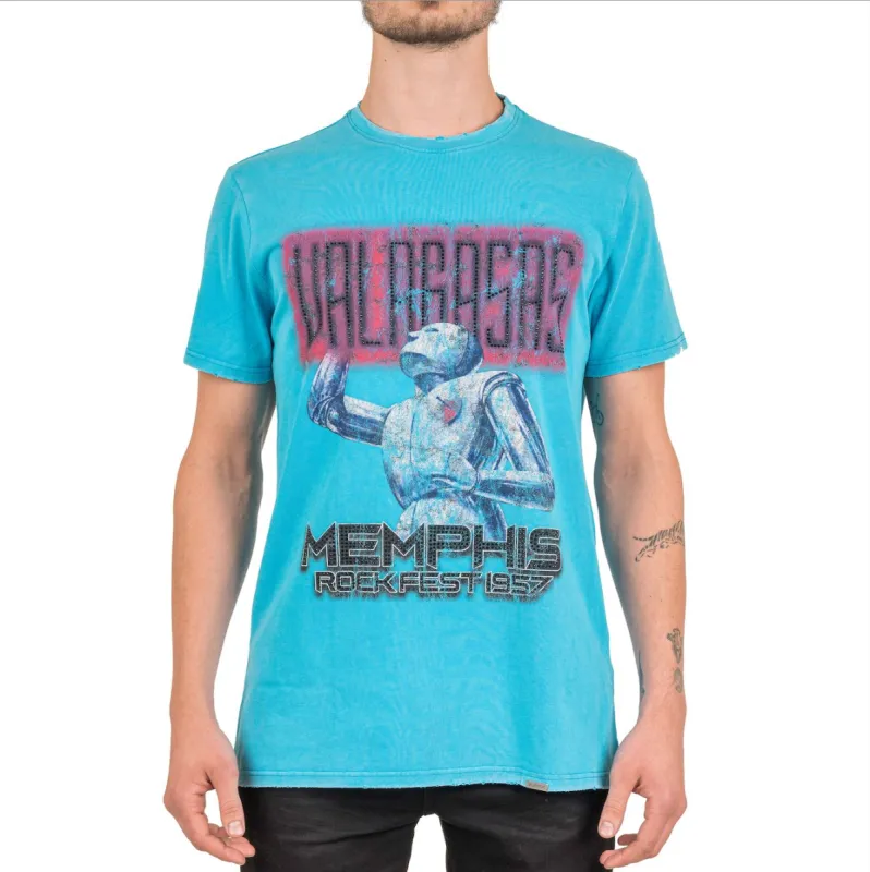 VALABASAS TEE “MEMPHIS FEST” WASHED TURQ sold by valabasas