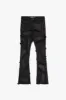 "PATCHWORK" FADED BLACK STACKED FLARE JEAN sold by valabasas