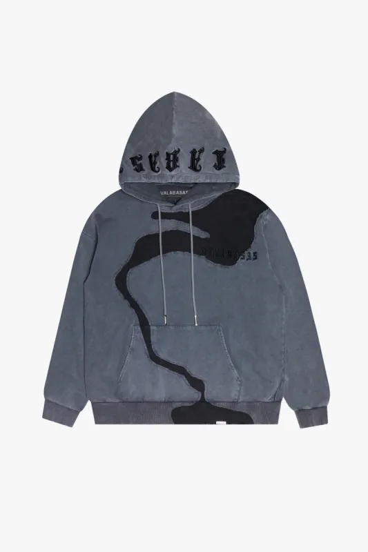 "RIVULET" GREY/BLACK HOODIE sold by valabasas