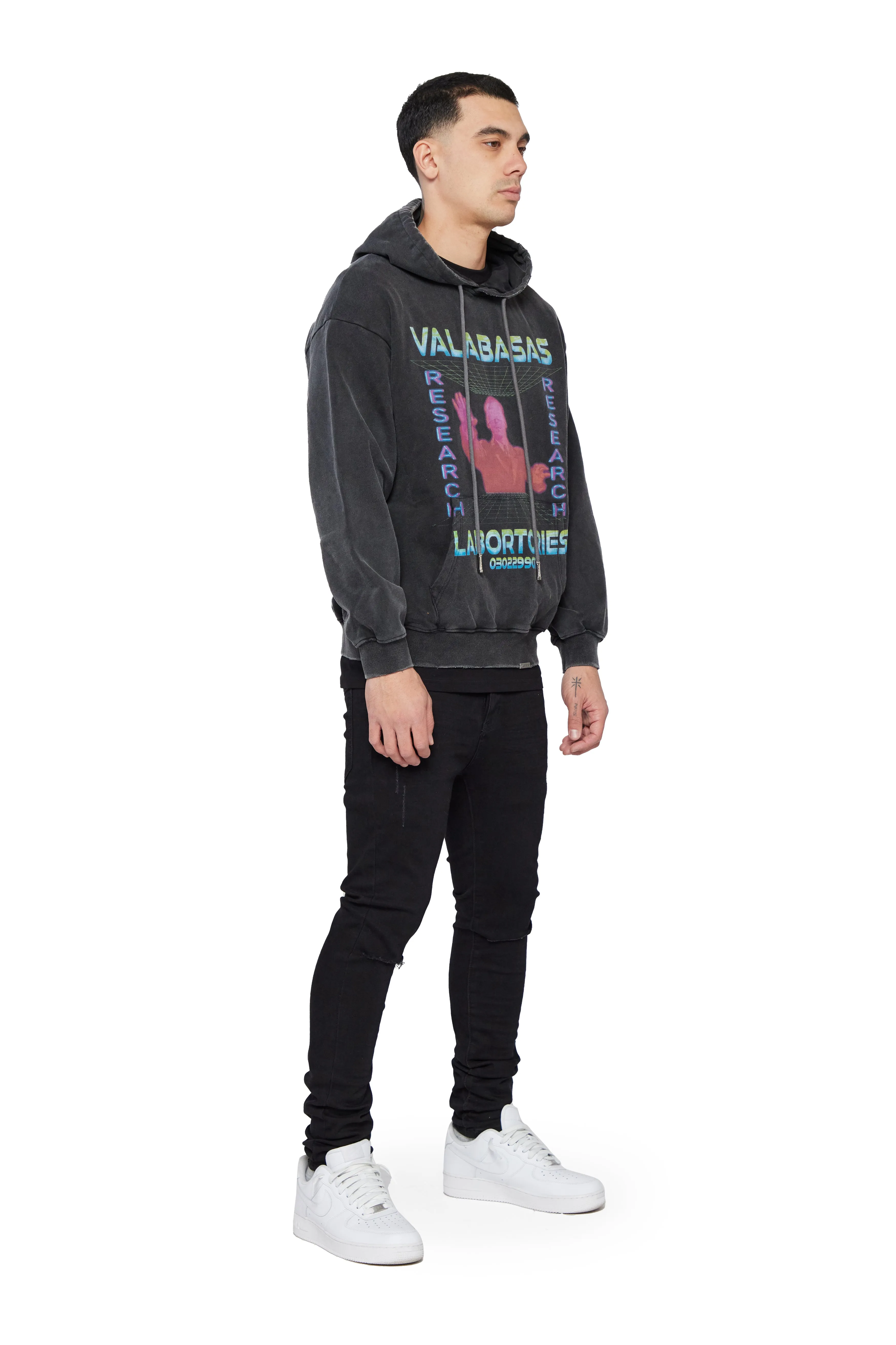 "VAL LABS" VINTAGE BLACK HOODIE sold by valabasas product image thumbnail 2