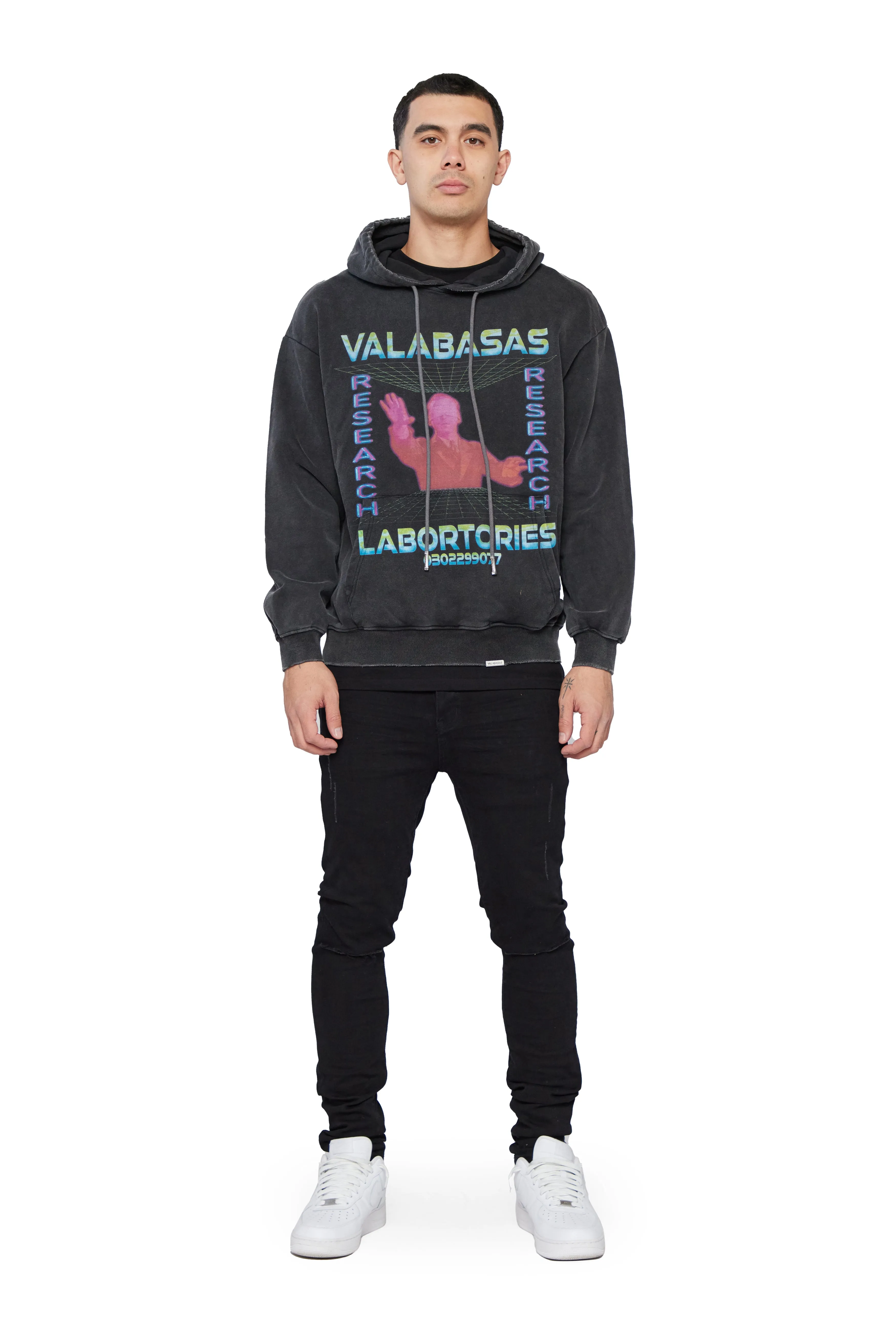 "VAL LABS" VINTAGE BLACK HOODIE sold by valabasas product image thumbnail 5